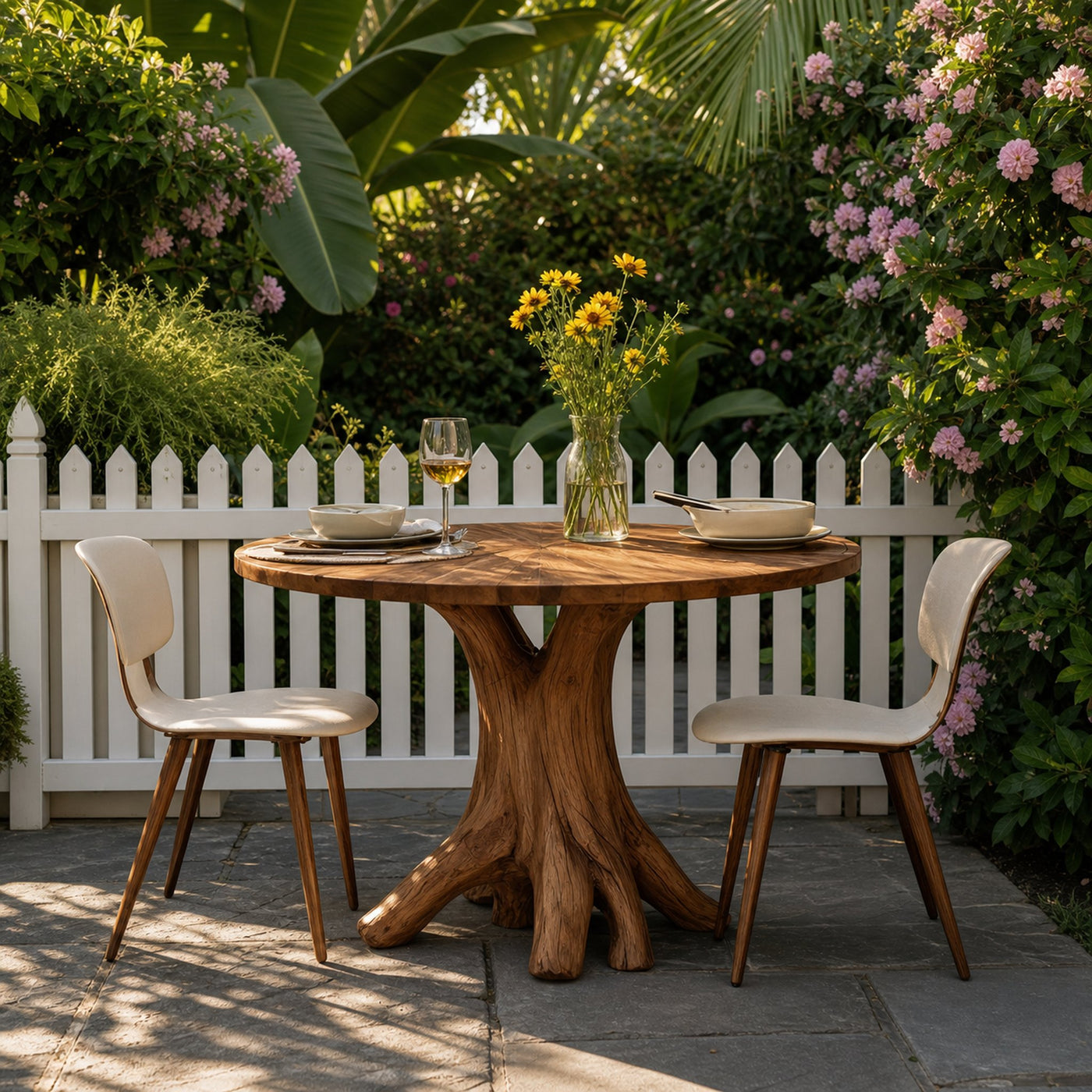 Mid Century Wooden Dining Table For A Warm Outdoor Space - product view 6