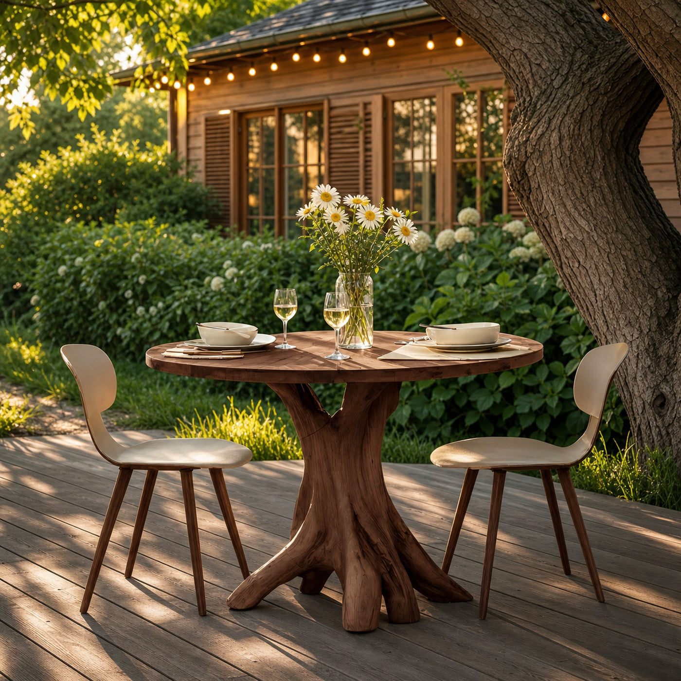 Mid Century Wooden Dining Table For A Warm Outdoor Space - product view 7