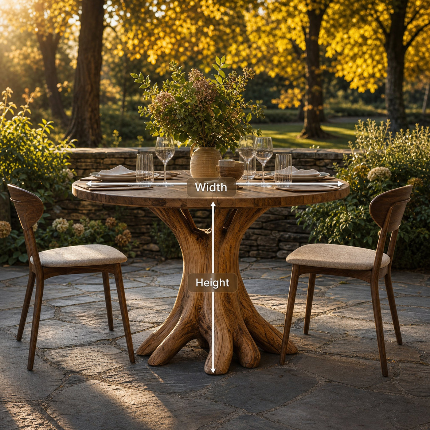 Mid Century Wooden Dining Table For A Warm Outdoor Space - product view 8