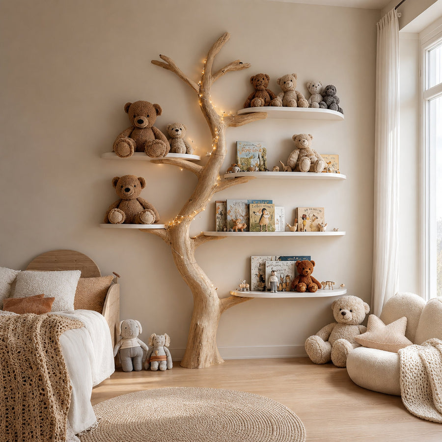 Midcentury Tree Bookcase Nursery Bedroom