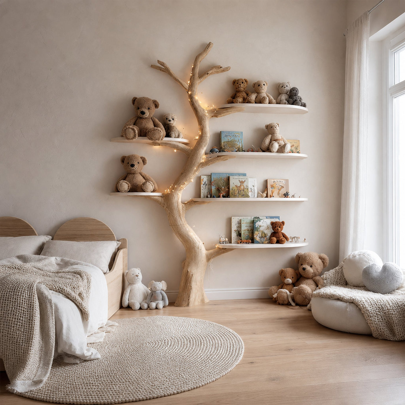Midcentury Tree Bookcase Nursery Bedroom - product view 2