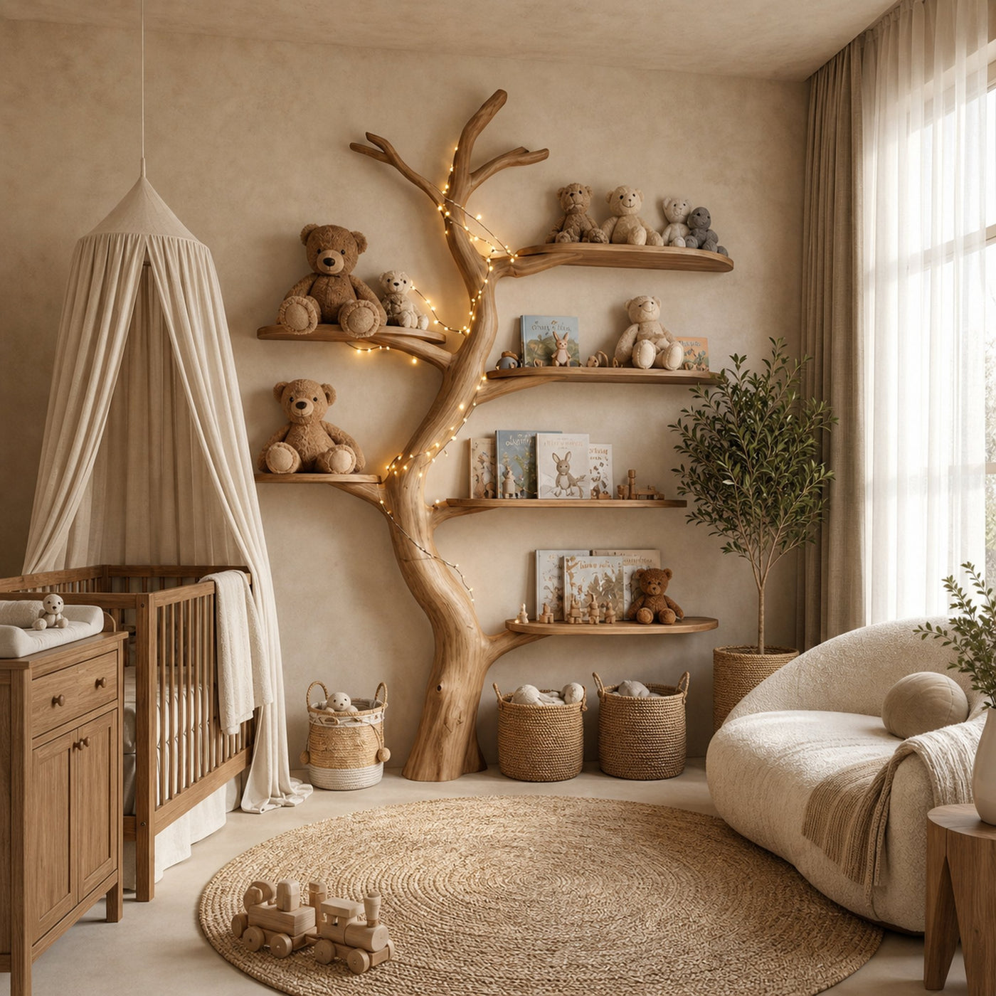 Midcentury Tree Bookcase Nursery Bedroom - product view 3