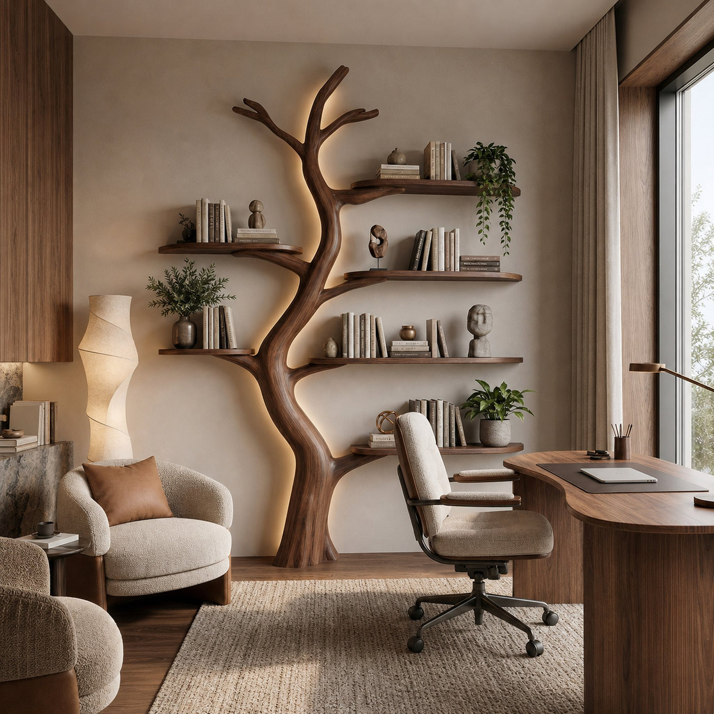 Midcentury Tree Bookcase Nursery Bedroom - product view 4