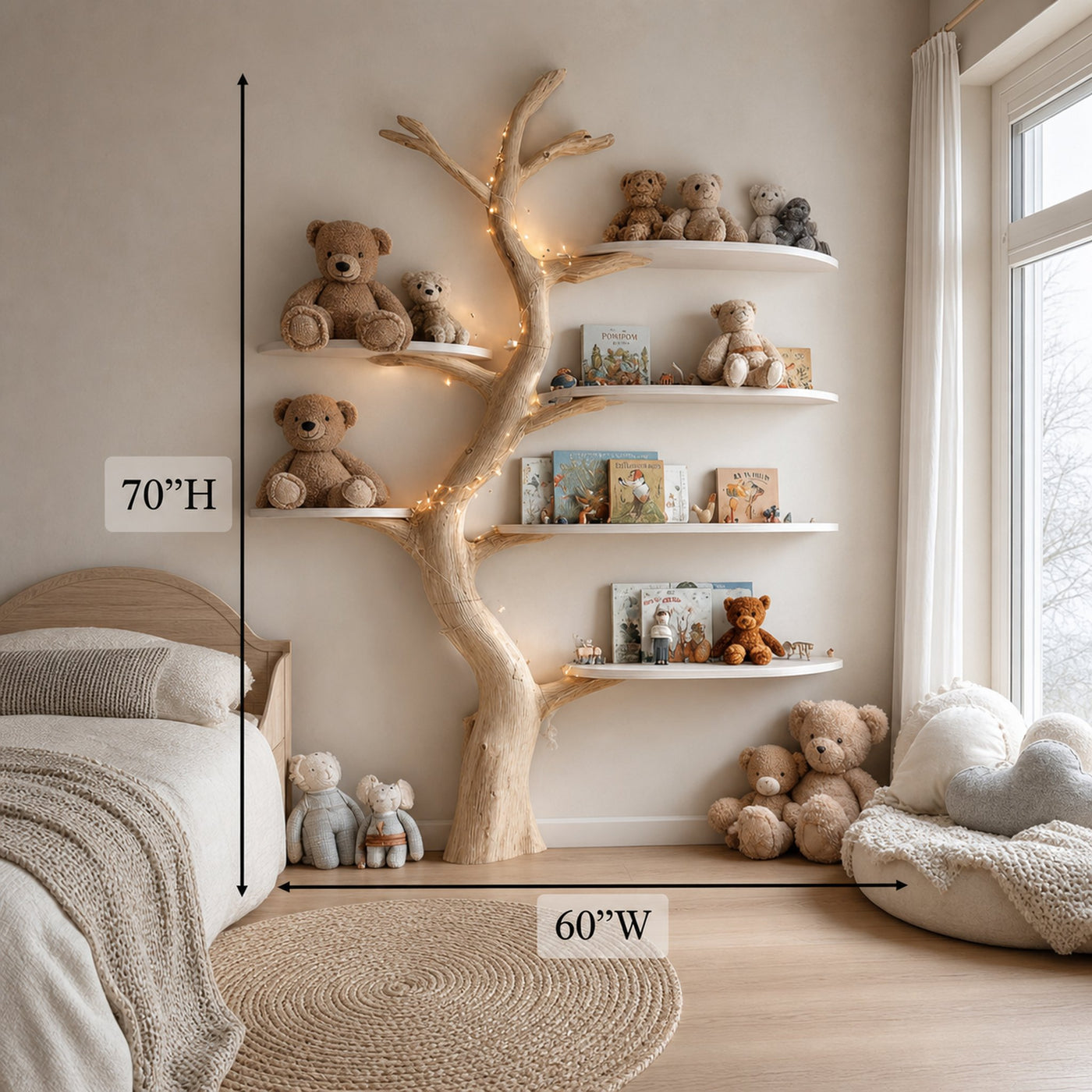 Midcentury Tree Bookcase Nursery Bedroom - product view 7