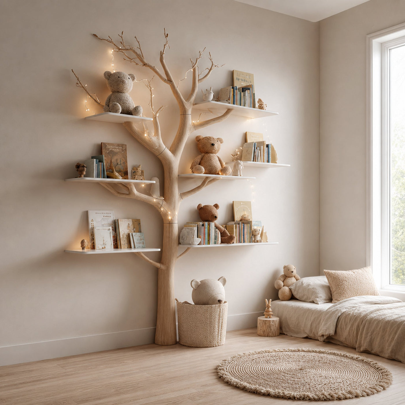 Midcentury Tree Bookcase Study Room Nursery