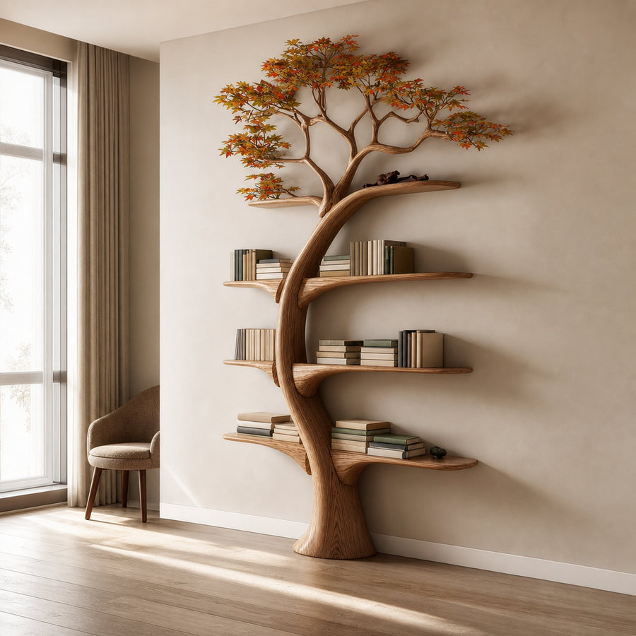 Midcentury Tree Bookshelf Bedroom Home Office
