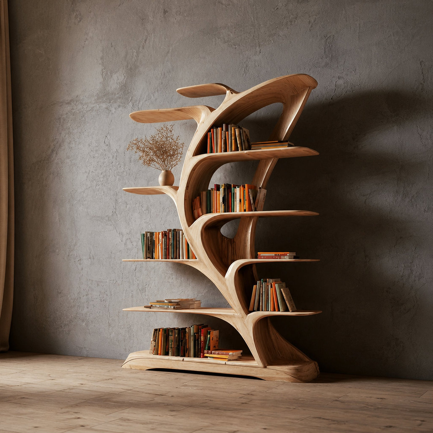 Midcentury Tree Bookshelf Bedroom Reading