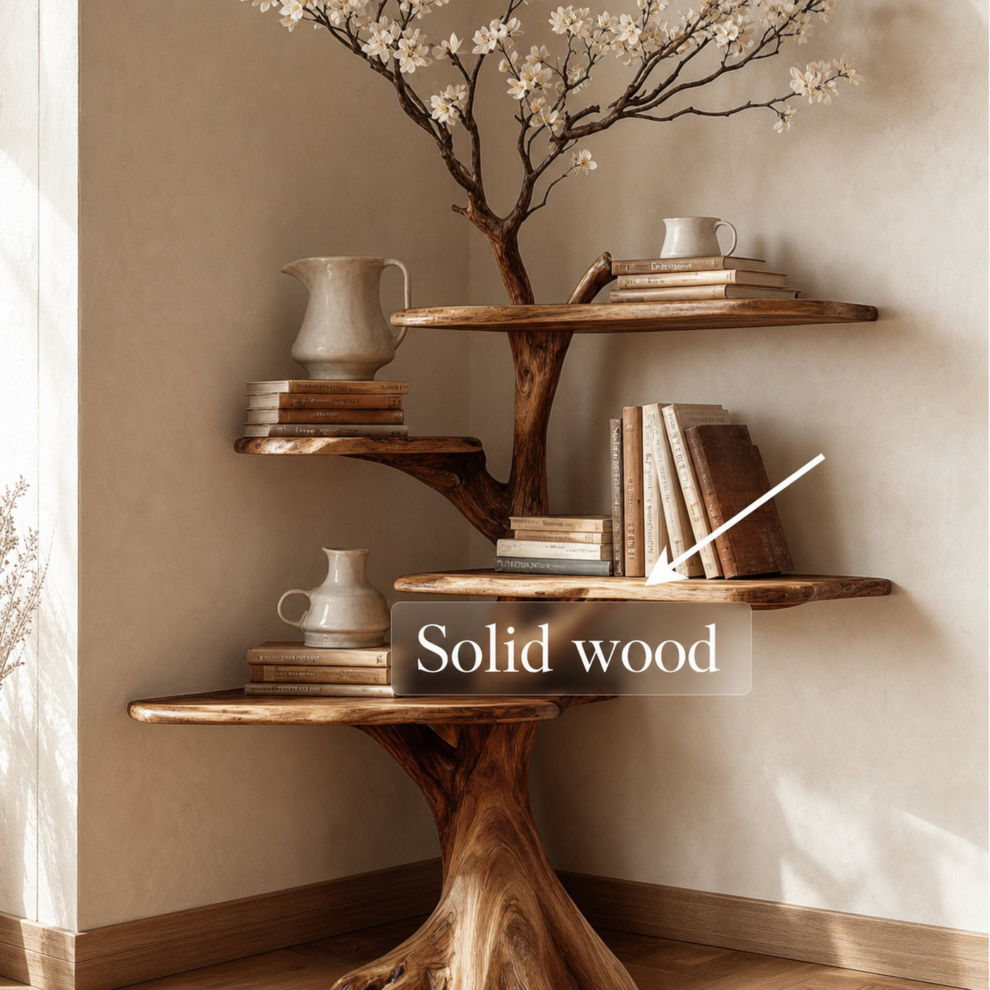 Midcentury Tree Bookshelf Corner Study Room - product view 3