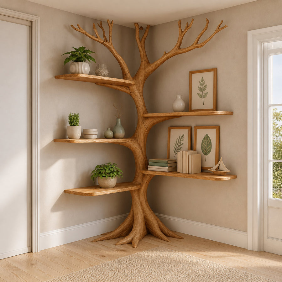 Midcentury Tree Bookshelf Kids Living Room
