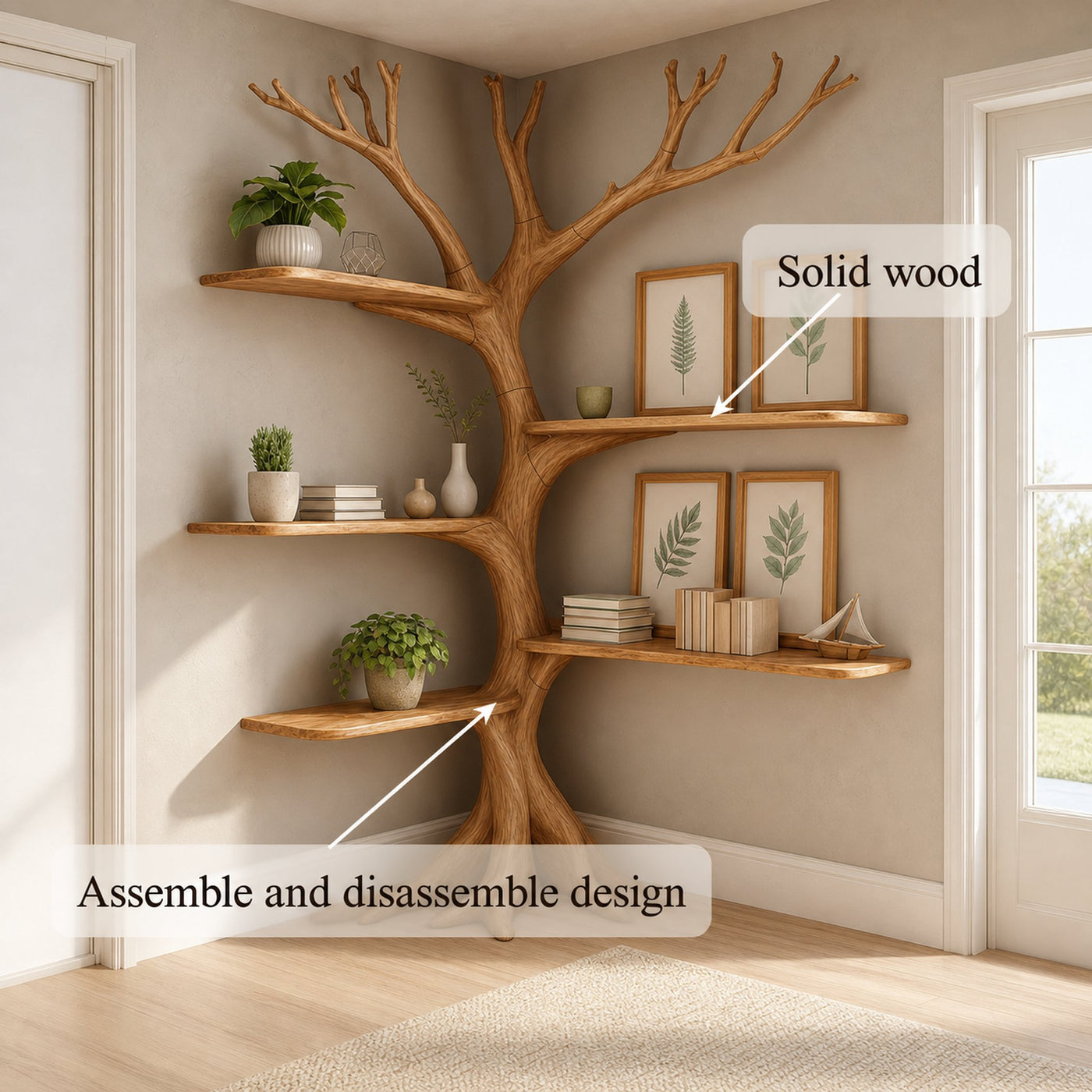 Midcentury Tree Bookshelf Kids Living Room - product view 3