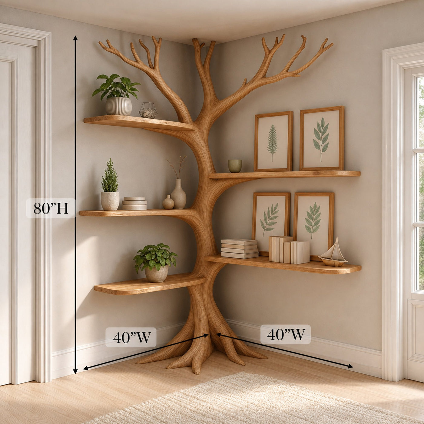 Midcentury Tree Bookshelf Kids Living Room - product view 4