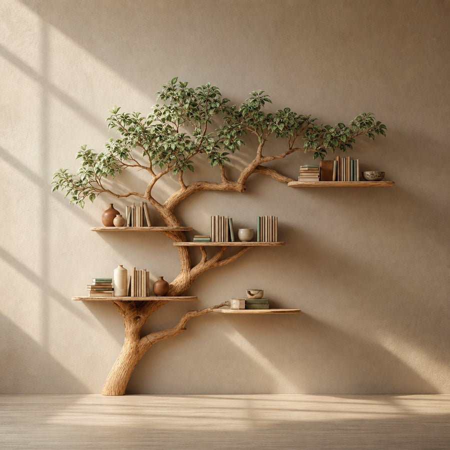 Midcentury Tree Bookshelf Living Bedroom