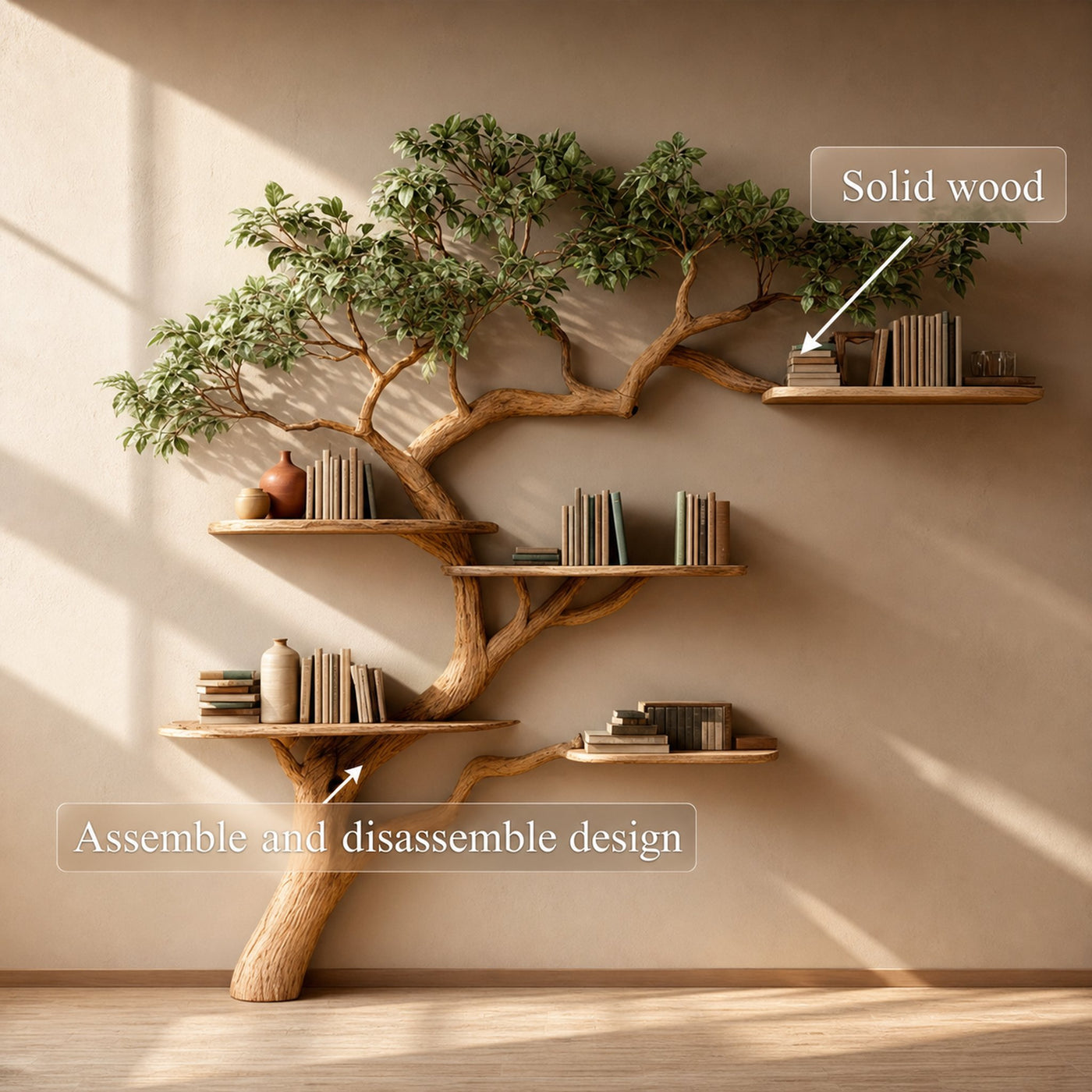 Midcentury Tree Bookshelf Living Bedroom - product view 6