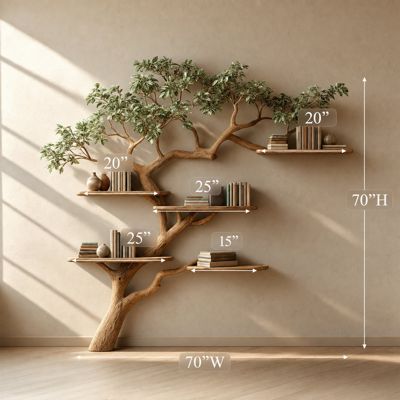 Midcentury Tree Bookshelf Living Bedroom - product view 7