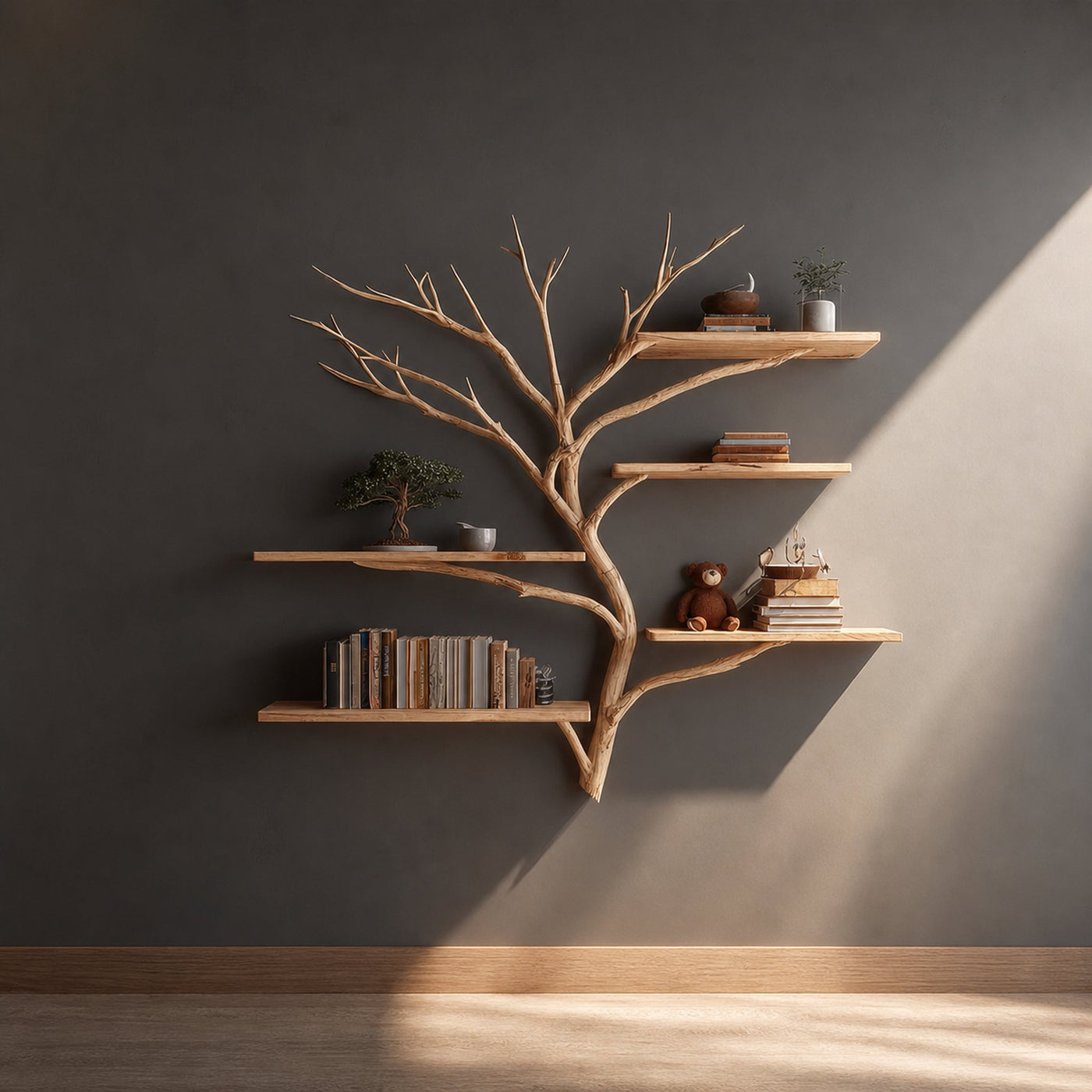 Midcentury Tree Bookshelf Study Room