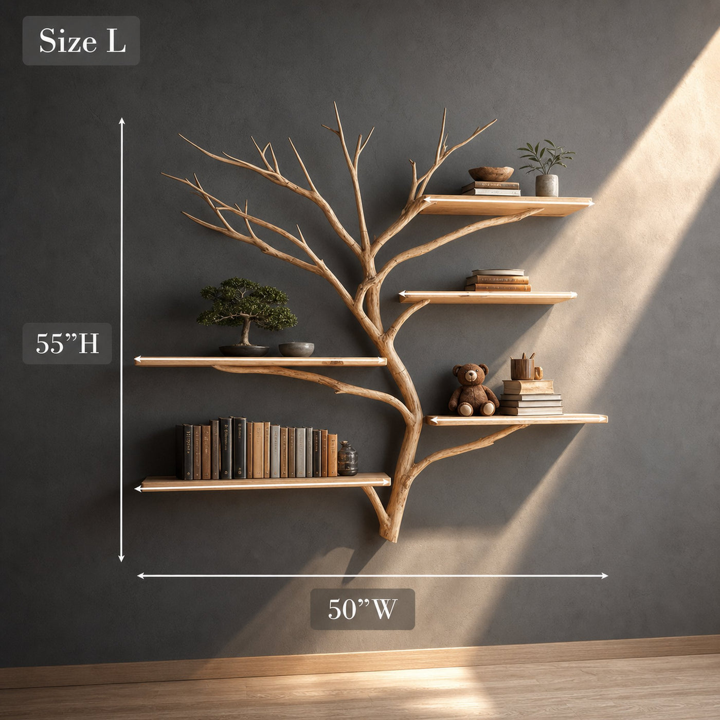 Midcentury Tree Bookshelf Study Room - product view 6