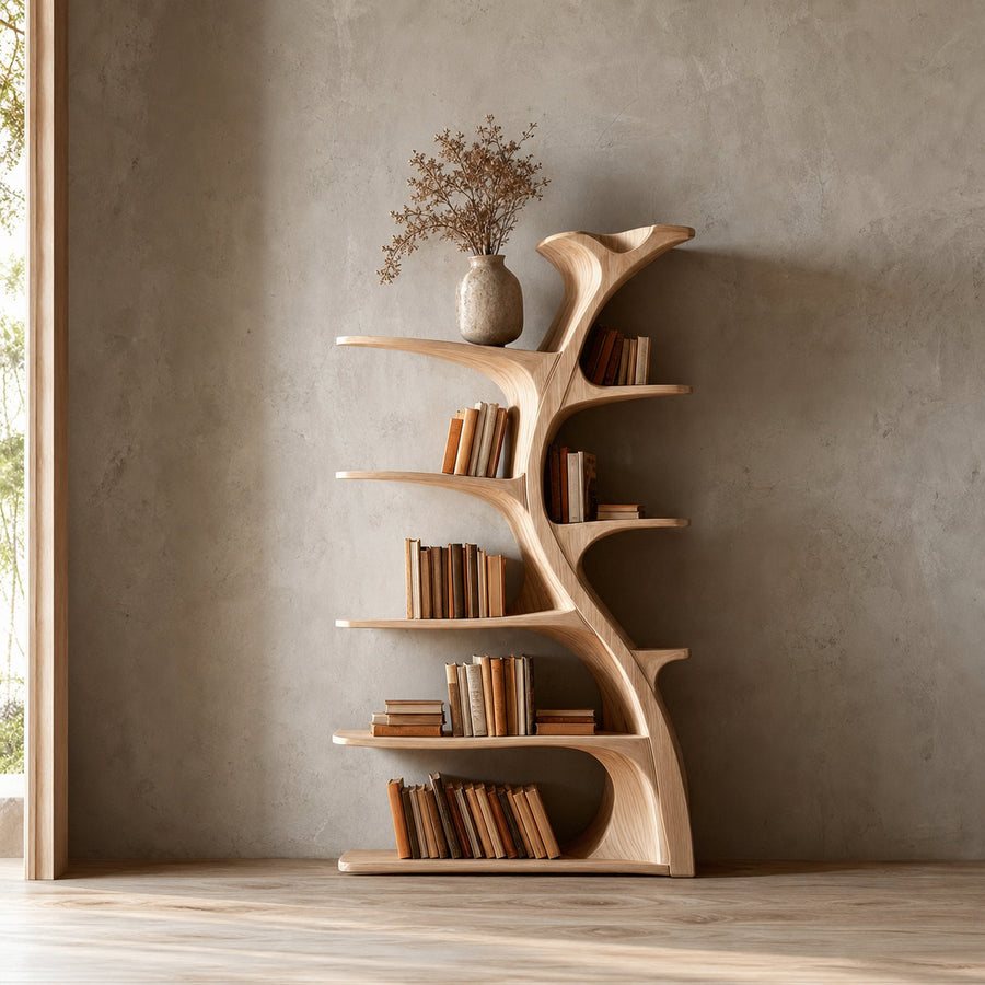 Midcentury Tree Wall Bookcase Home Office