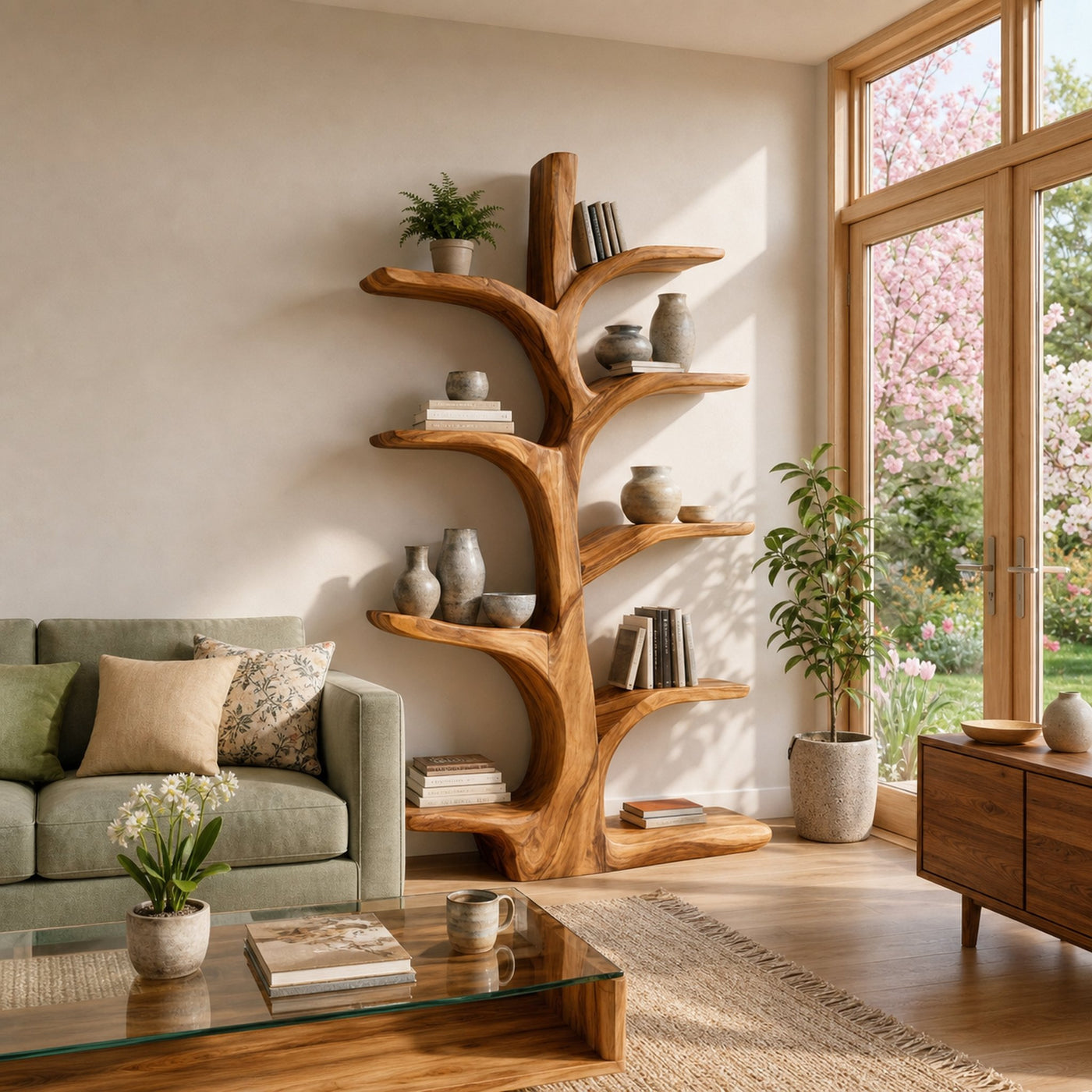 Minimal Natural Wood Bookshelf For Home - product view 6