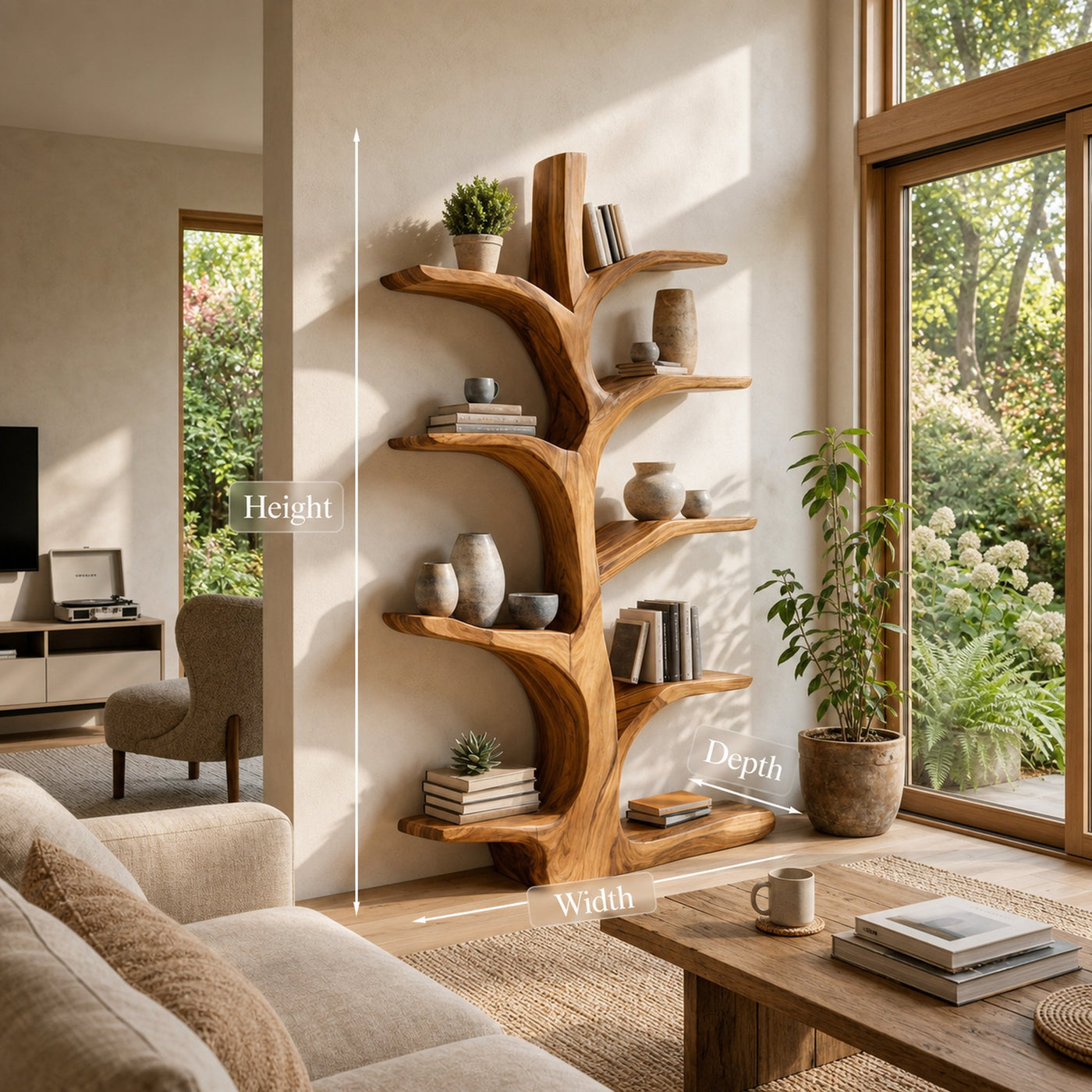 Minimal Natural Wood Bookshelf For Home - product view 8