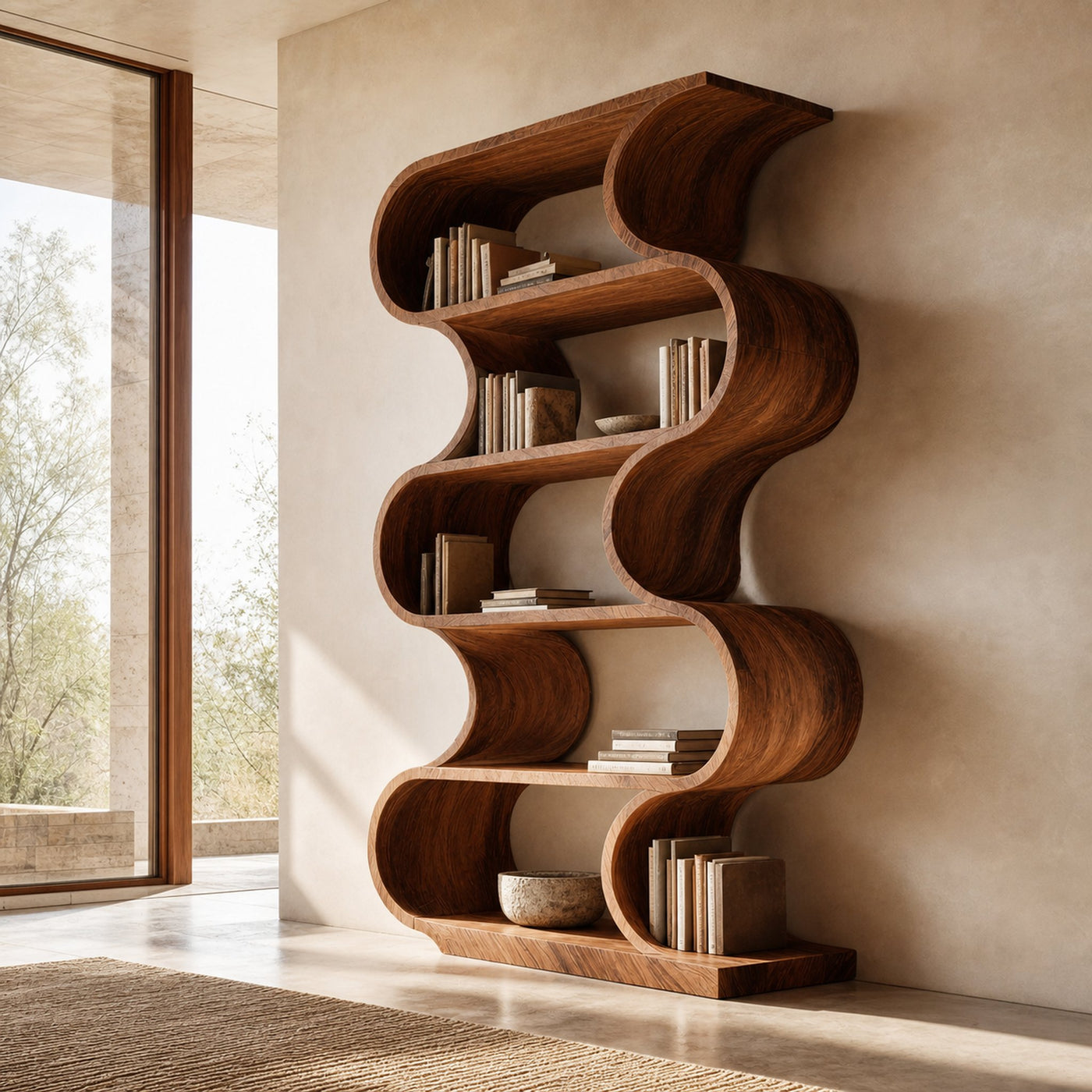 Minimal Wall Bookcase For Living Room Or Entryway