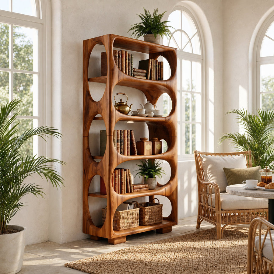 Minimalist Artistic Bookcase Storage Organizer For Bedroom Area
