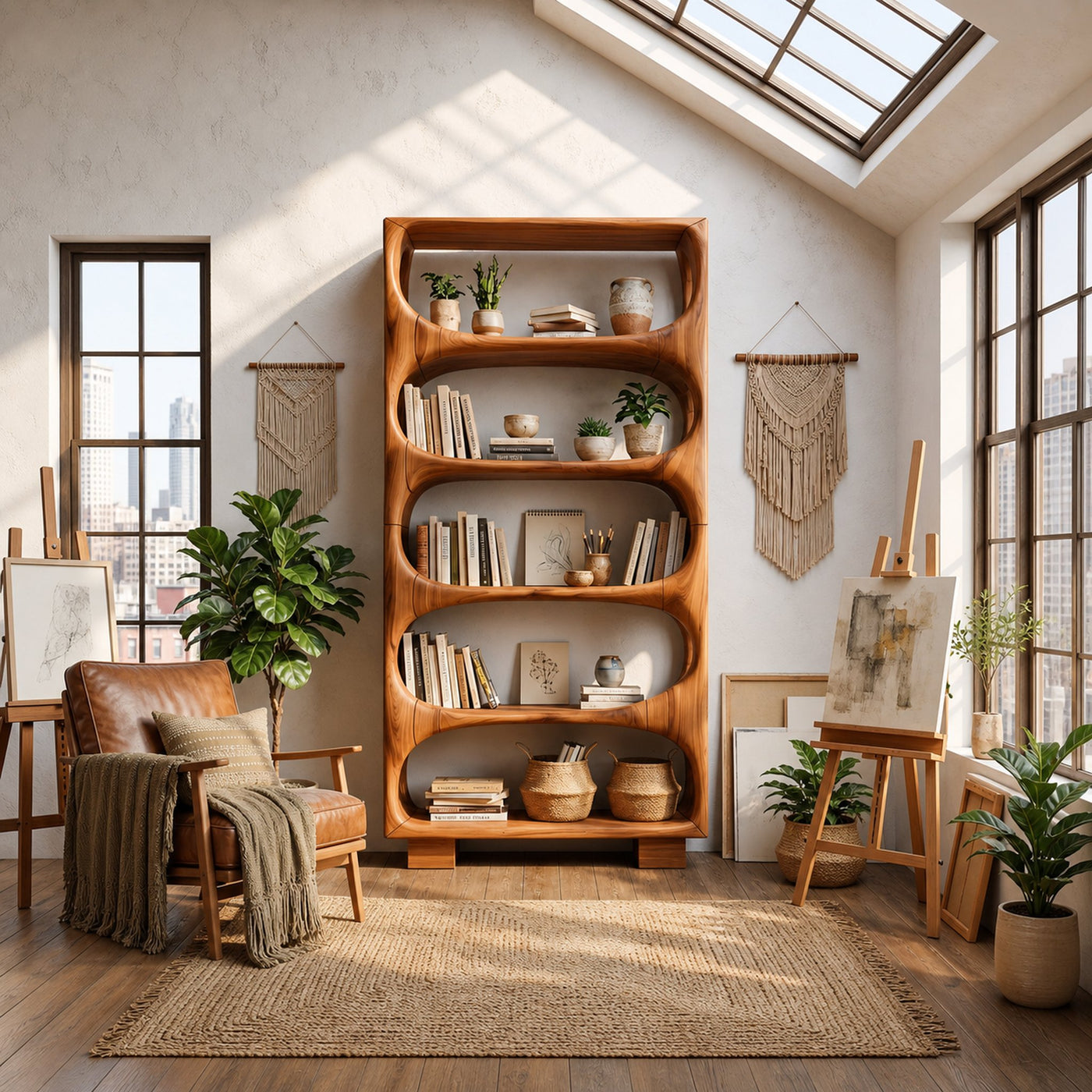 Minimalist Artistic Bookcase Storage Organizer For Bedroom Area - product view 2