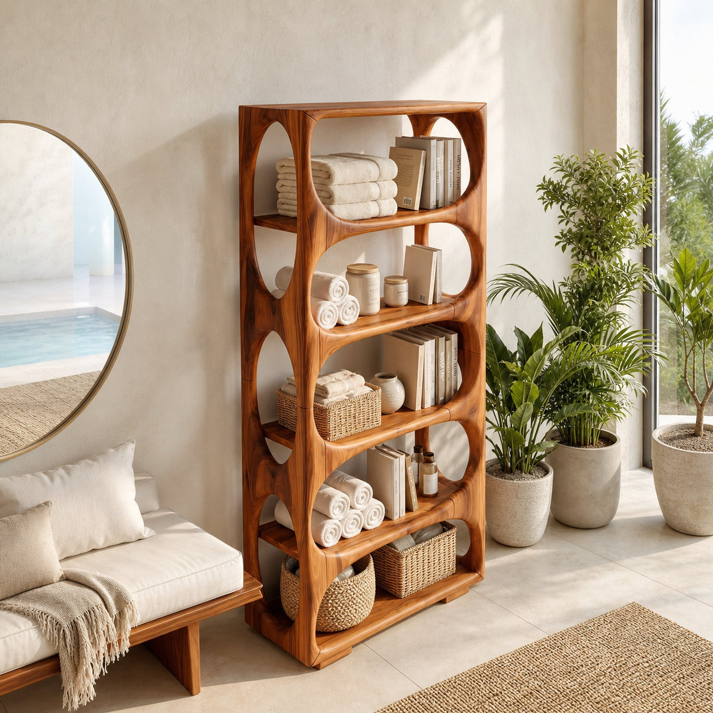 Minimalist Artistic Bookcase Storage Organizer For Bedroom Area - product view 3