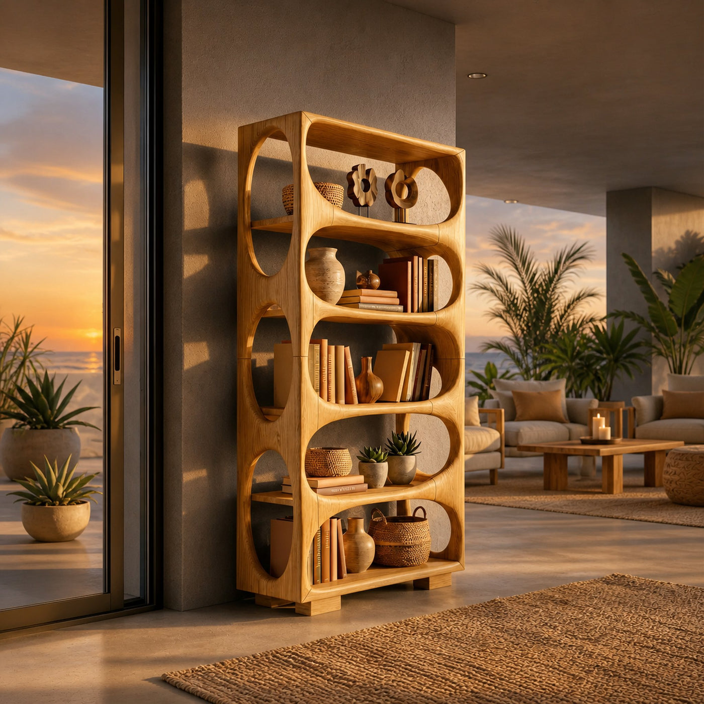 Minimalist Artistic Bookcase Storage Organizer For Bedroom Area - product view 5