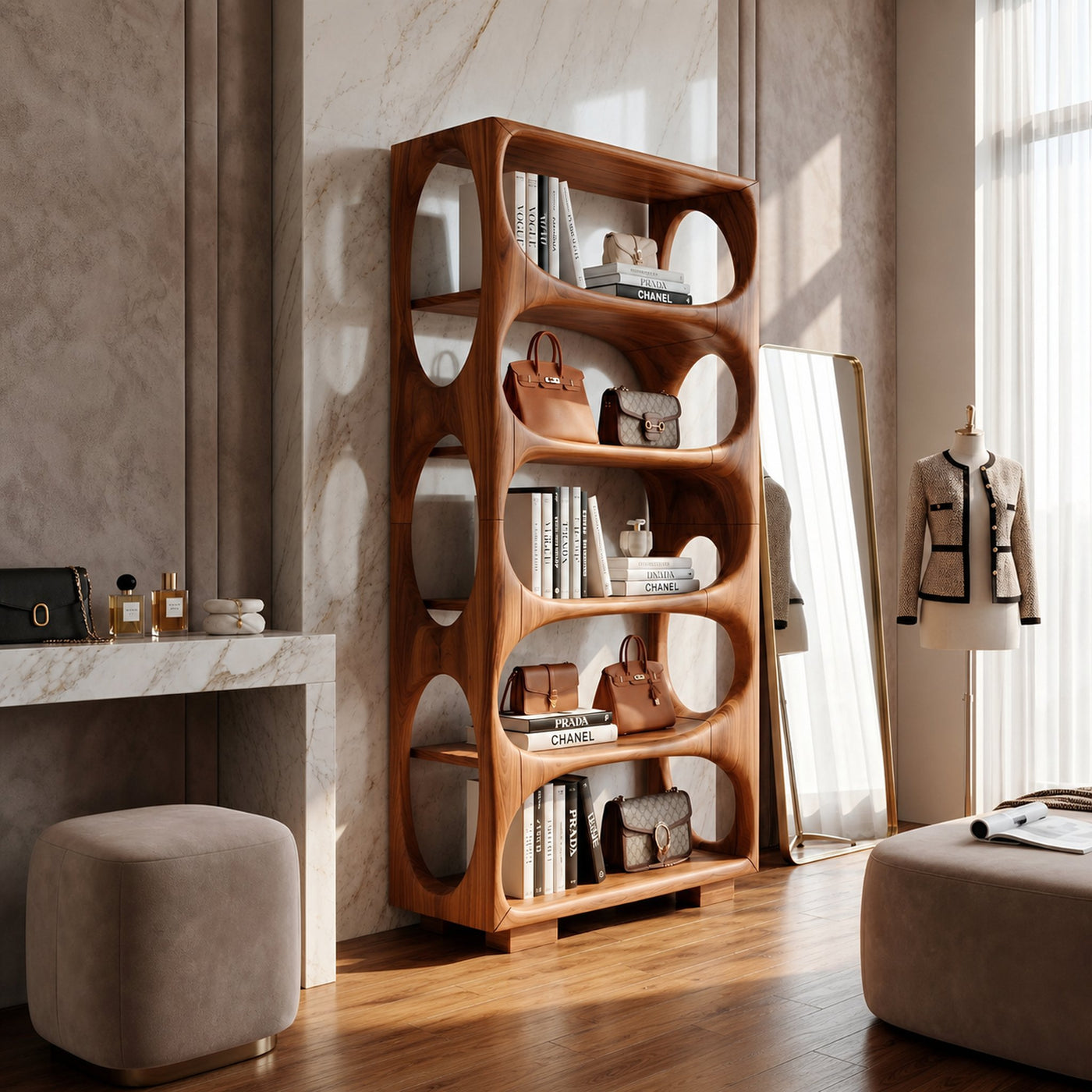 Minimalist Artistic Bookcase Storage Organizer For Bedroom Area - product view 6