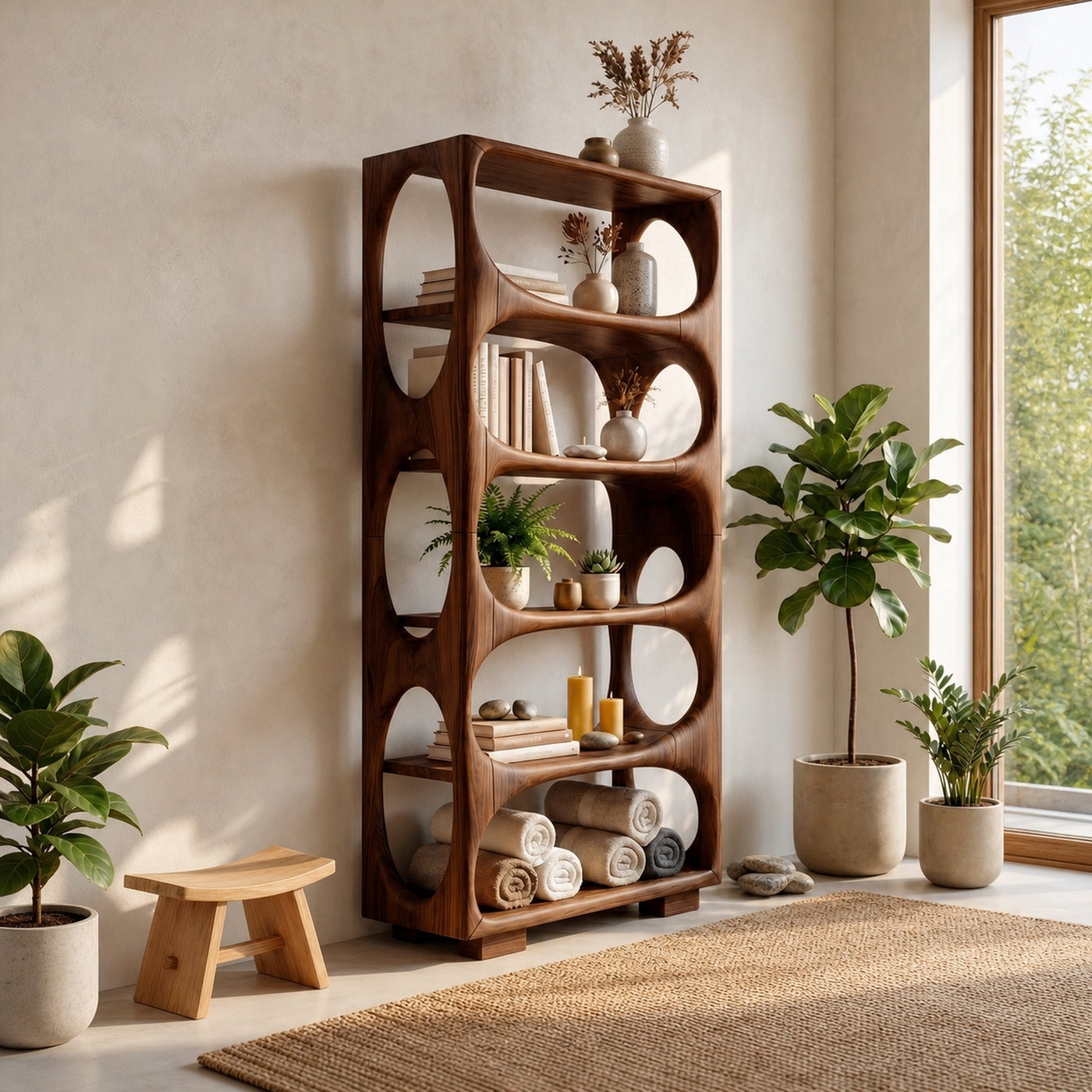 Minimalist Artistic Bookcase Storage Organizer For Bedroom Area - product view 7