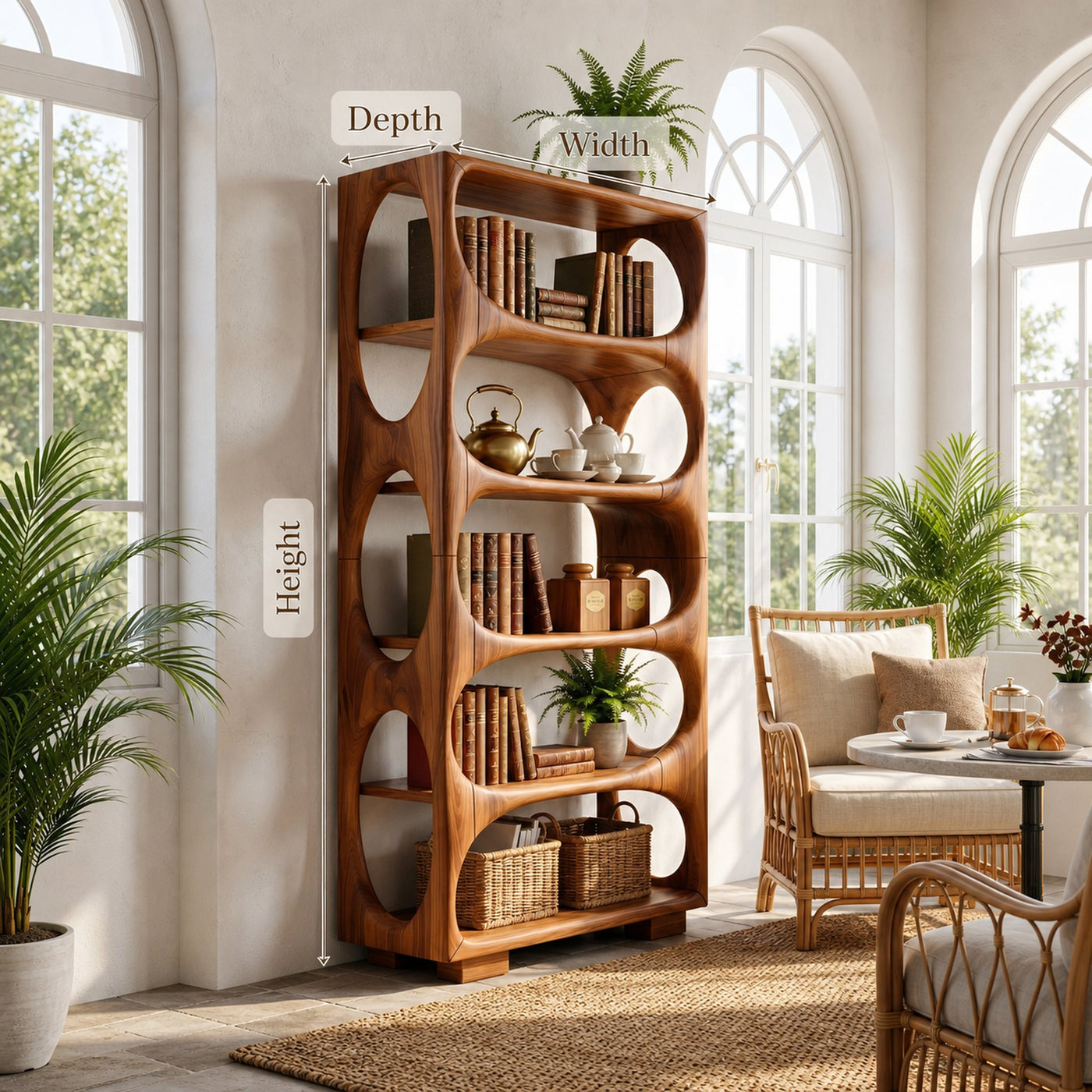 Minimalist Artistic Bookcase Storage Organizer For Bedroom Area - product view 8