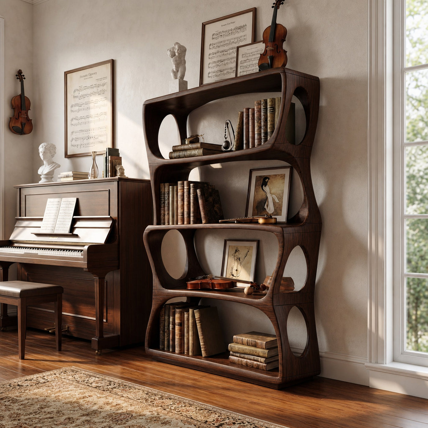 Minimalist Artistic Bookshelf Storage Organizer For Bedroom Space - product view 7