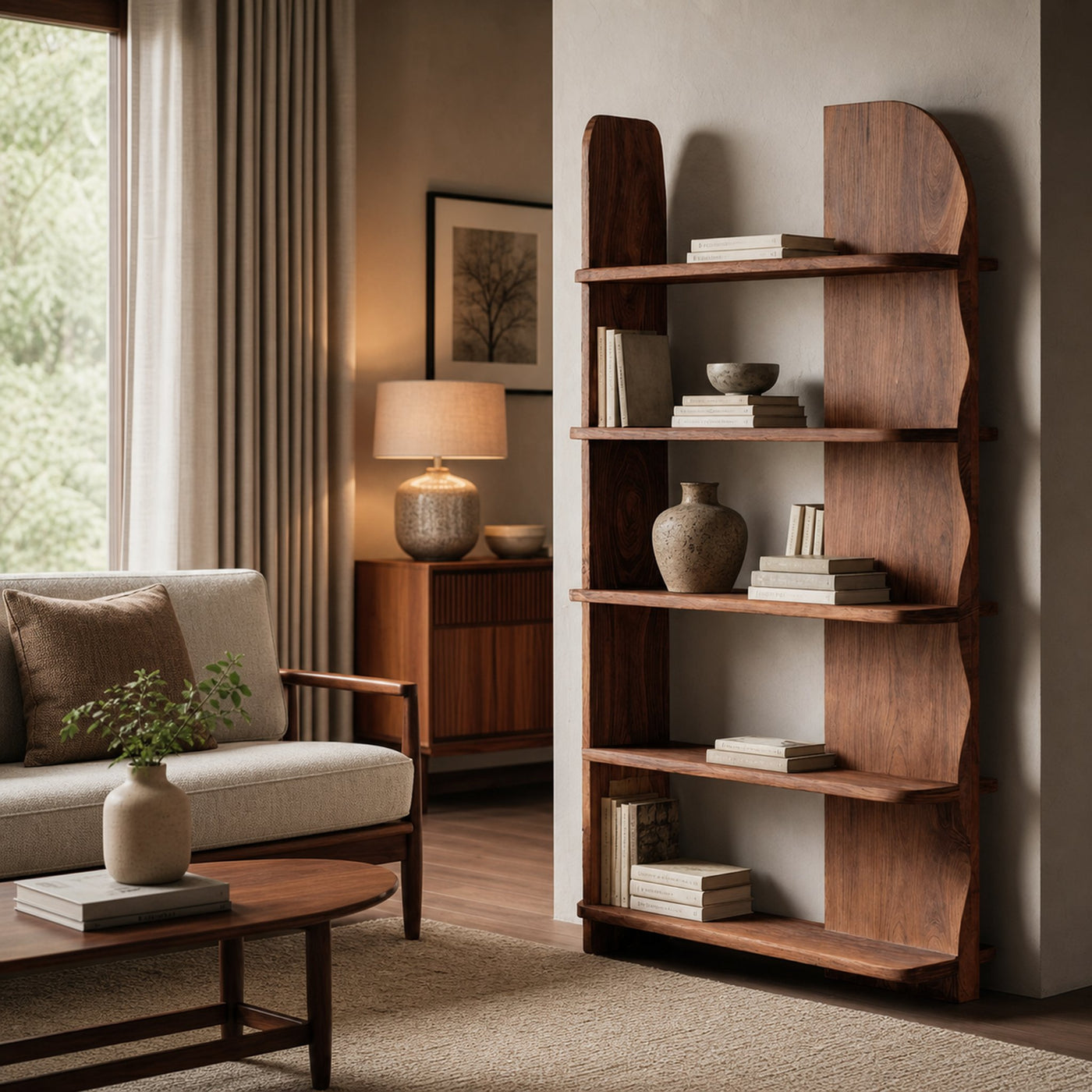 Minimalist Bookcase Sculptural Design For Living Decor - product view 6
