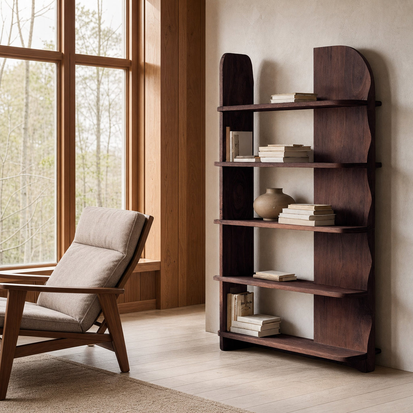 Minimalist Bookcase Sculptural Design For Living Decor - product view 7