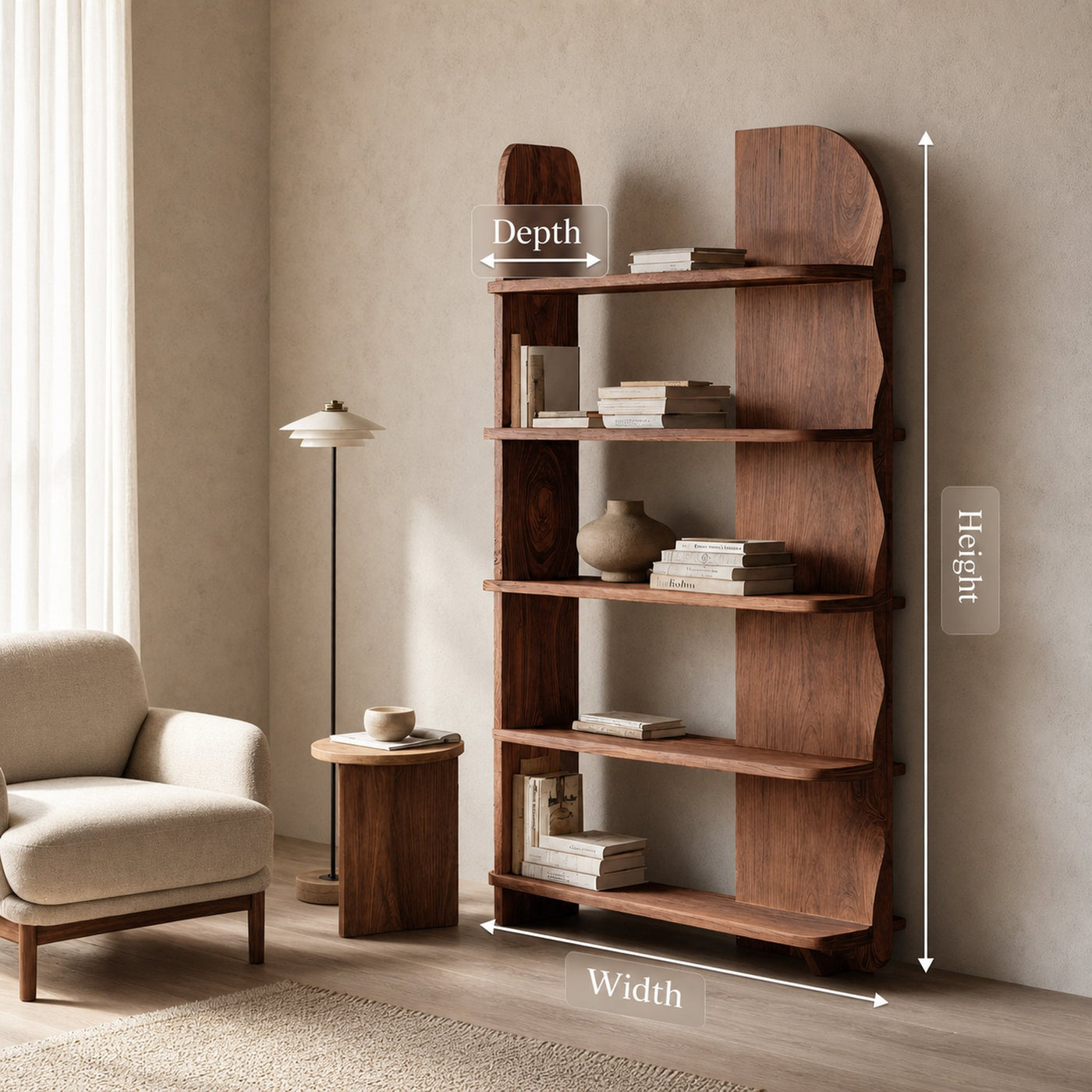 Minimalist Bookcase Sculptural Design For Living Decor - product view 8