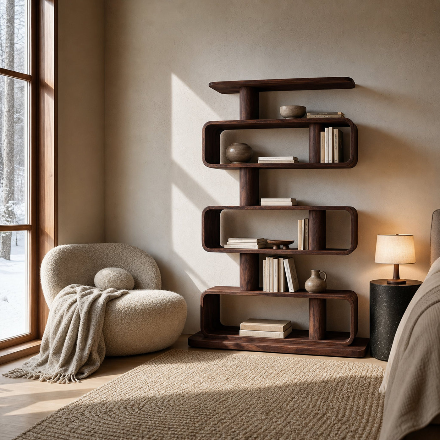 Minimalist Bookshelf With Shelves For Stylish Living Room - product view 7