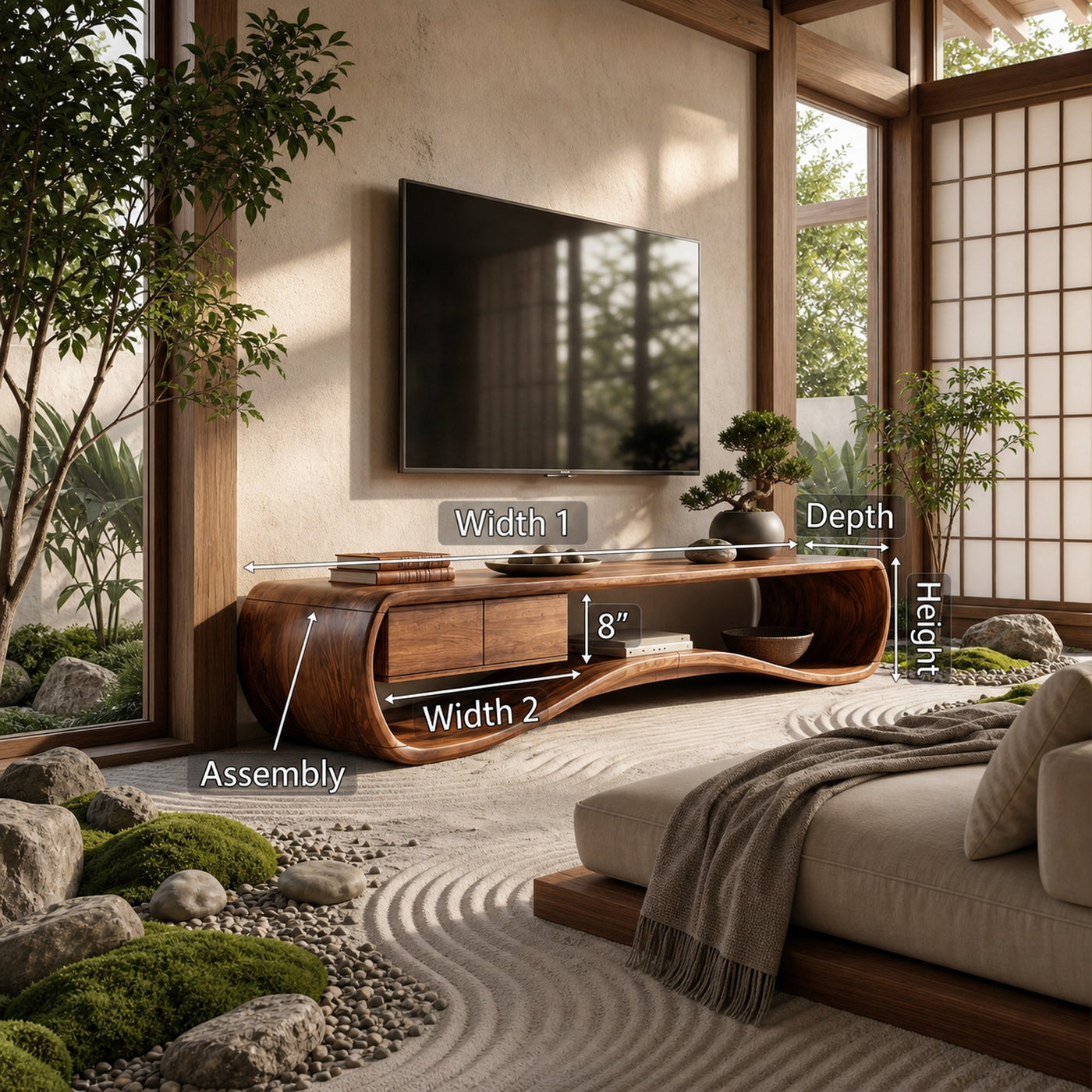 Minimalist Clean Line TV Console For Small Apartment - product view 8