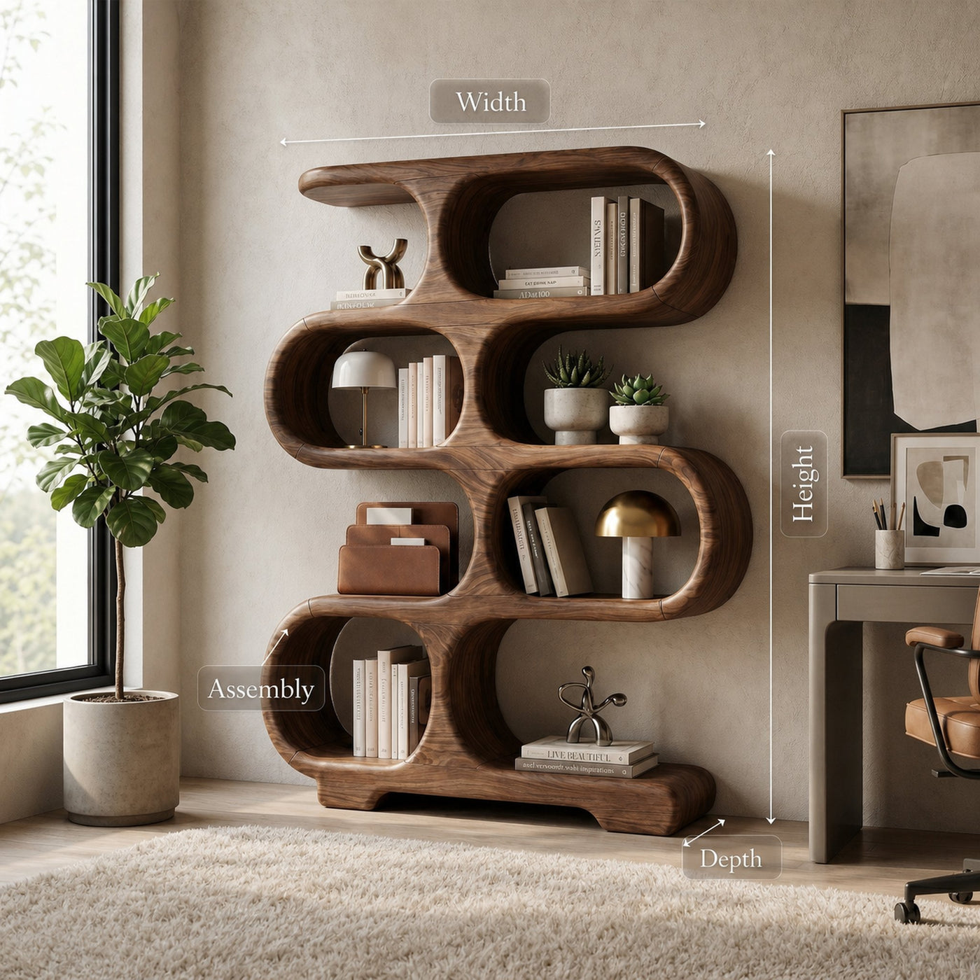 Minimalist Display Bookcase For Reading Corner - product view 8