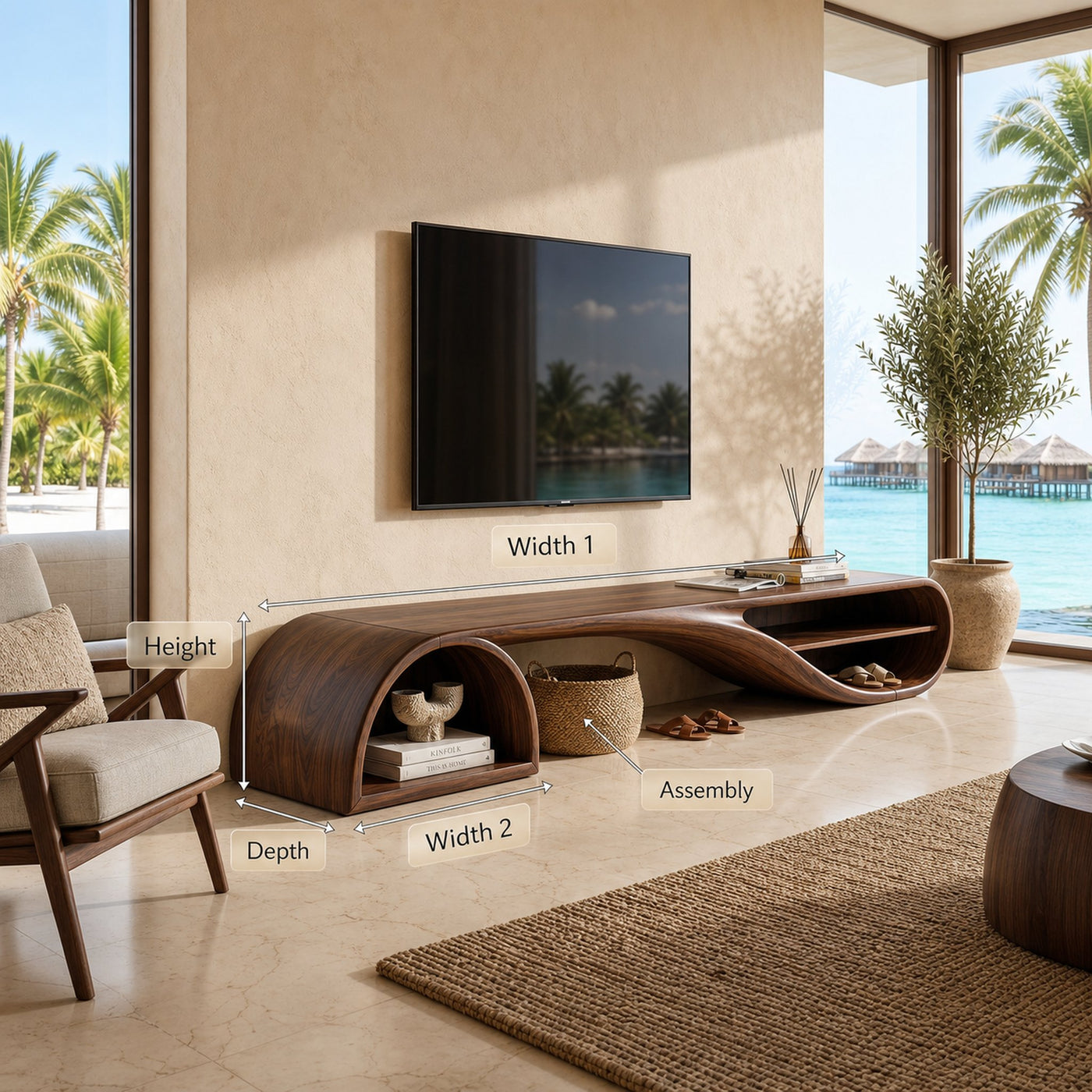 Minimalist Floating TV Stand For Apartment Living Space - product view 8