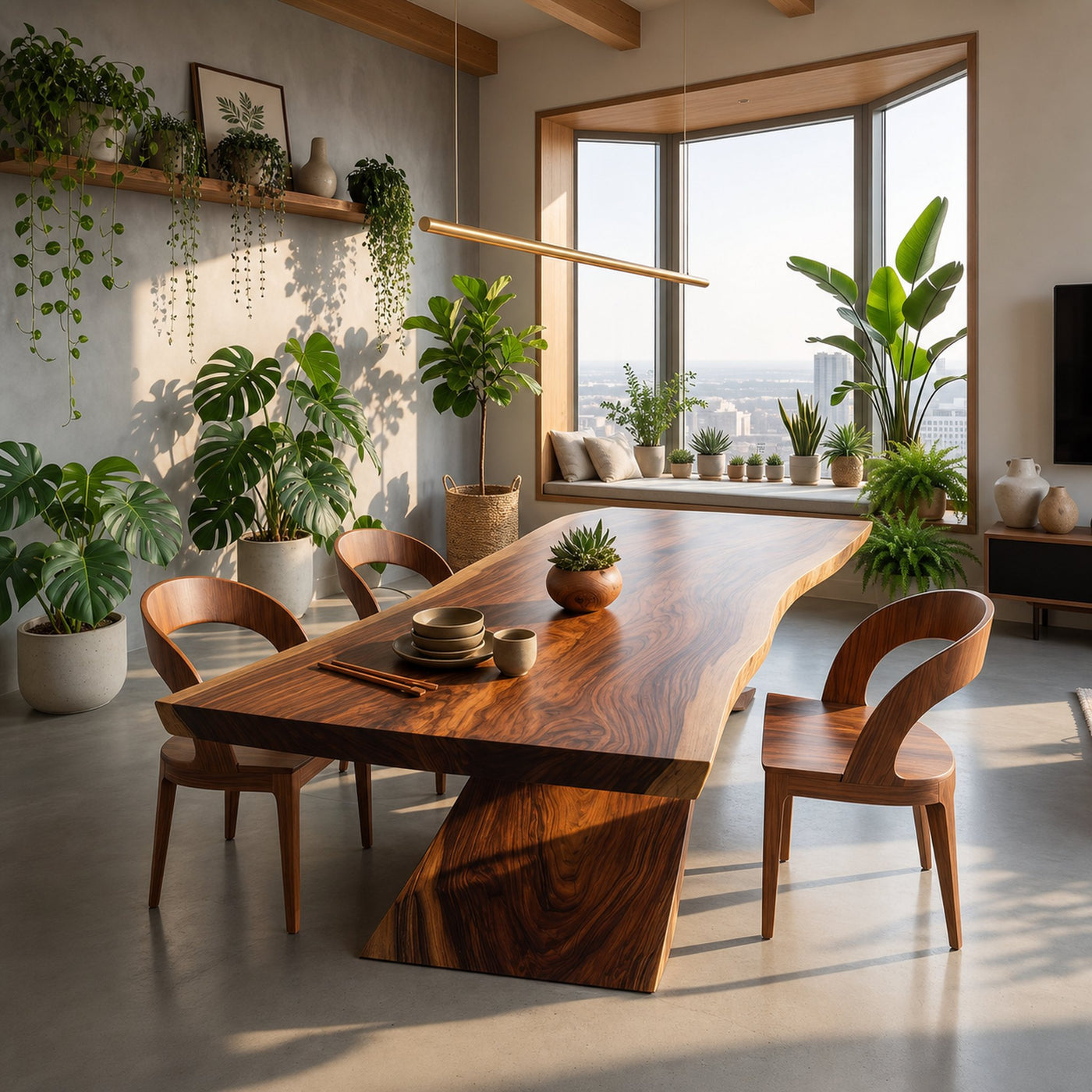 Minimalist Freeform Dining Table For Small Dining Space - product view 3
