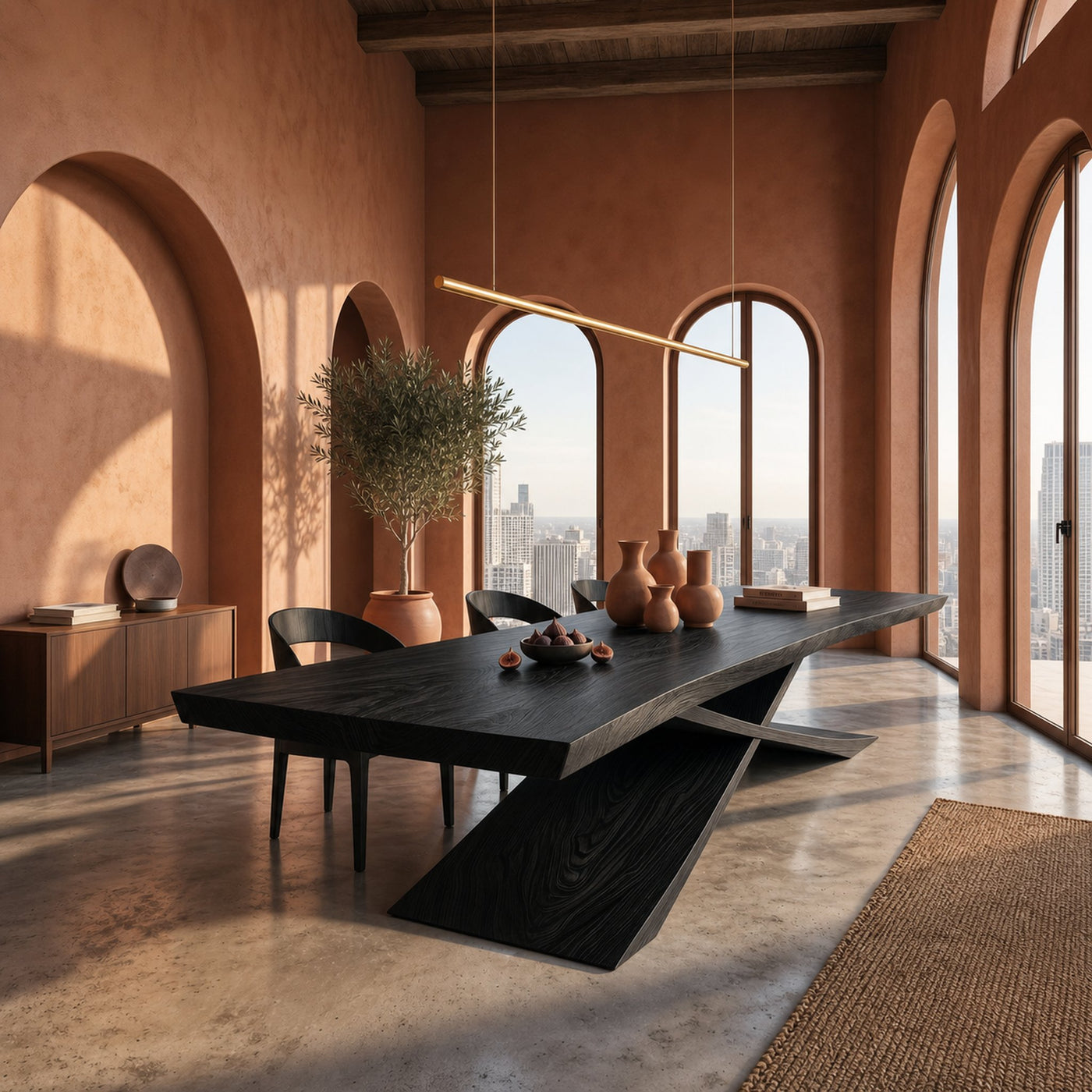 Minimalist Freeform Dining Table For Small Dining Space - product view 4