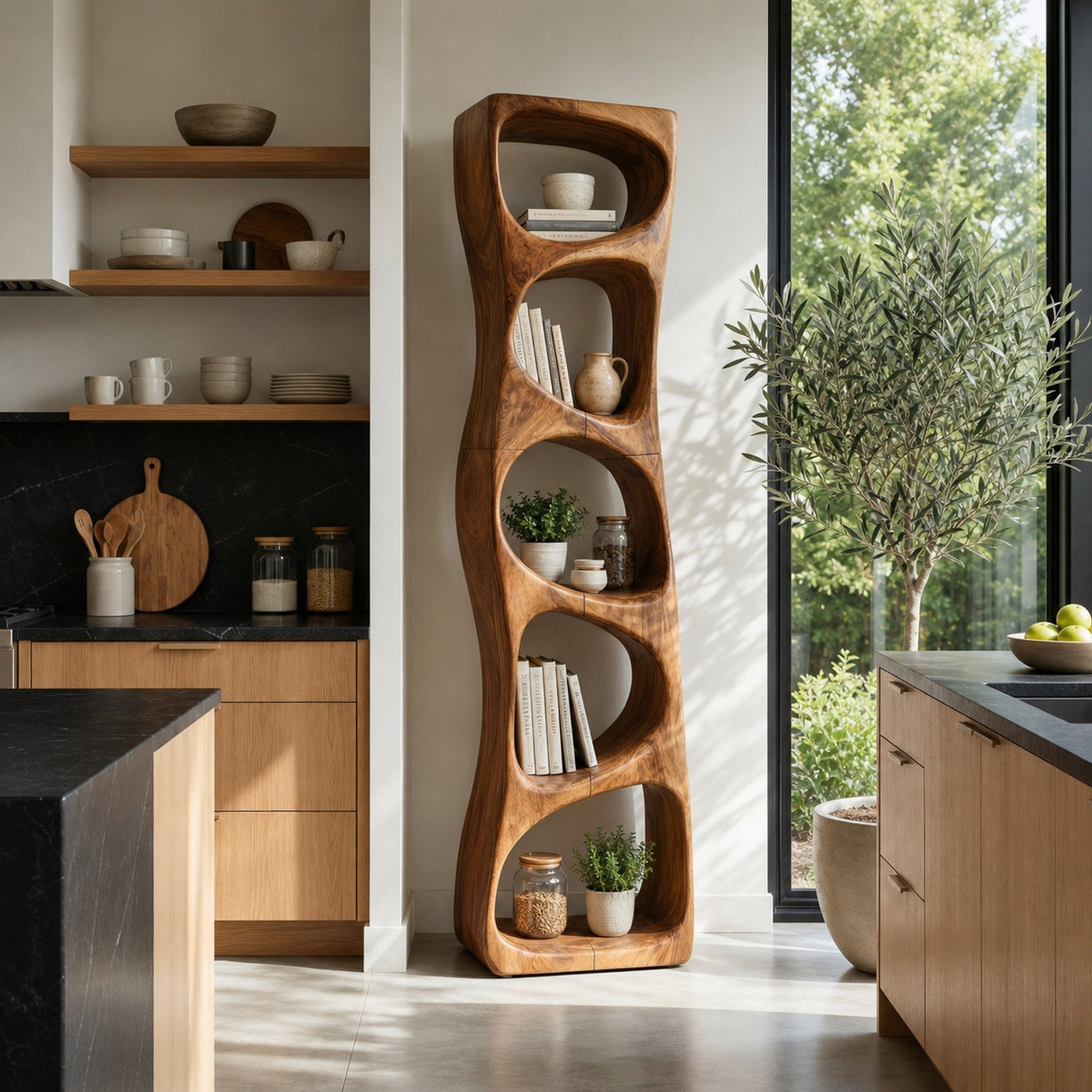 Minimalist Geometric Bookshelf Entryway Display - product view 6