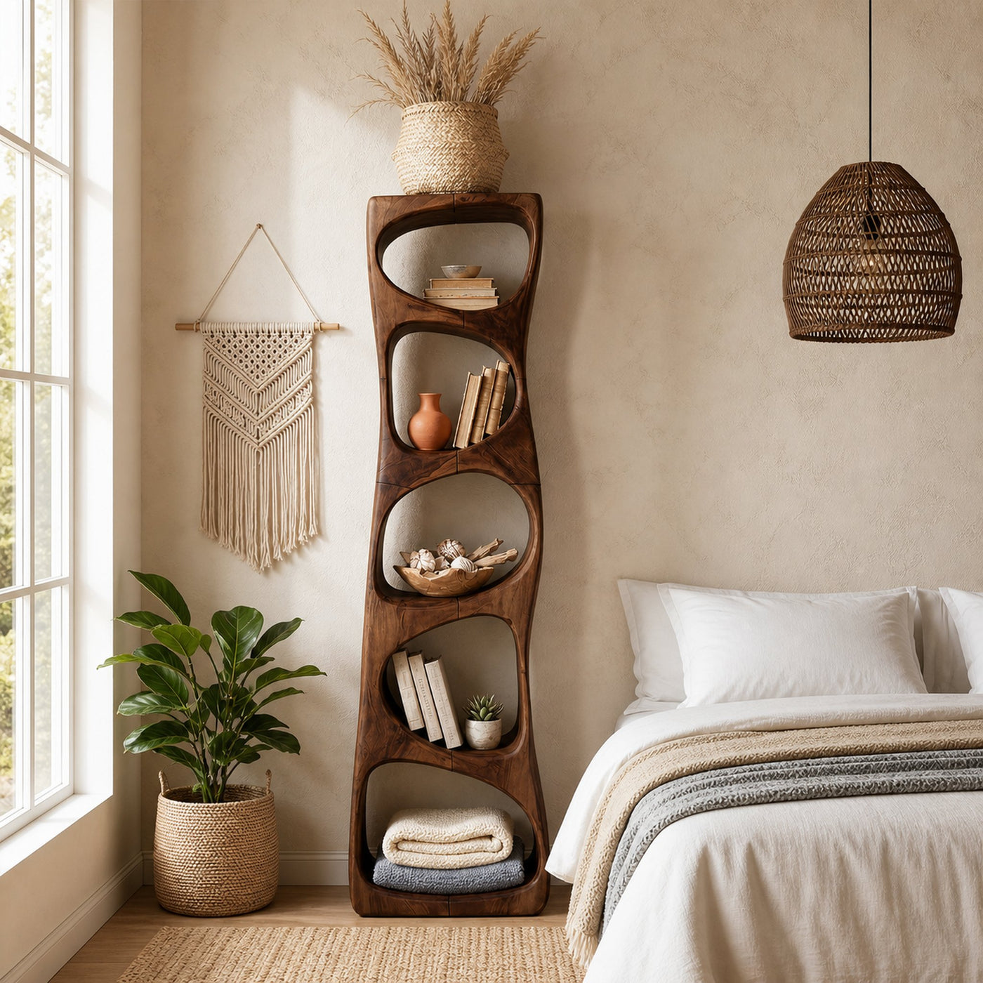 Minimalist Geometric Bookshelf Entryway Display - product view 7