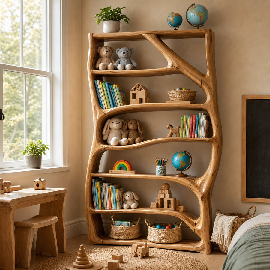 Minimalist Handcrafted Bookshelf Storage Organizer For Small Space
