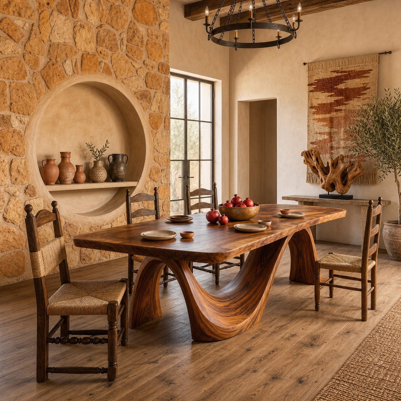 Minimalist Irregular Dining Table For Apartment Dining Area