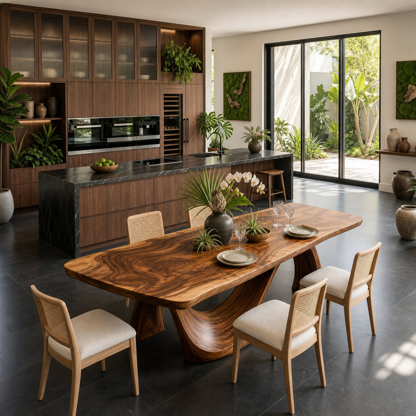Minimalist Irregular Dining Table For Apartment Dining Area - product view 2