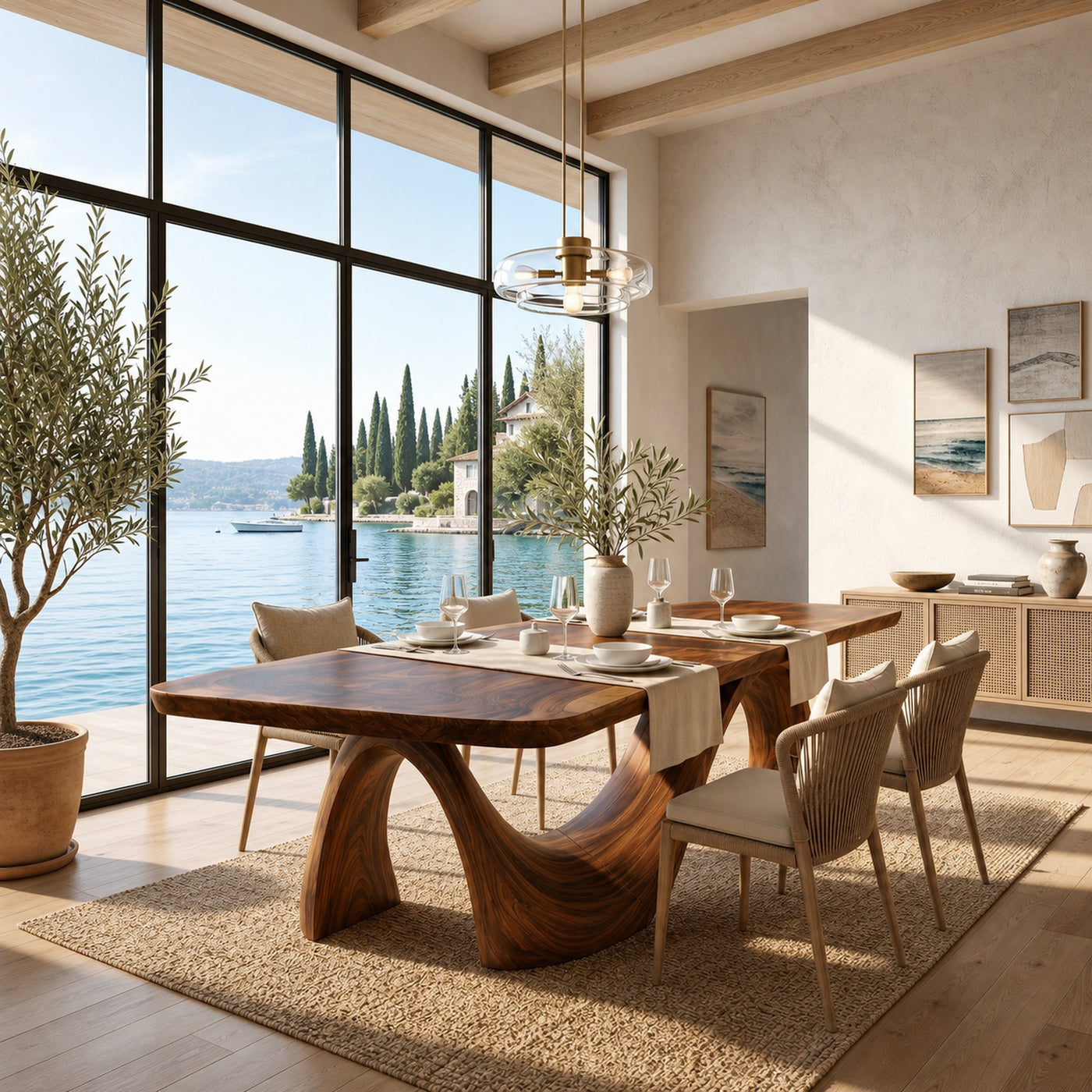 Minimalist Irregular Dining Table For Apartment Dining Area - product view 3
