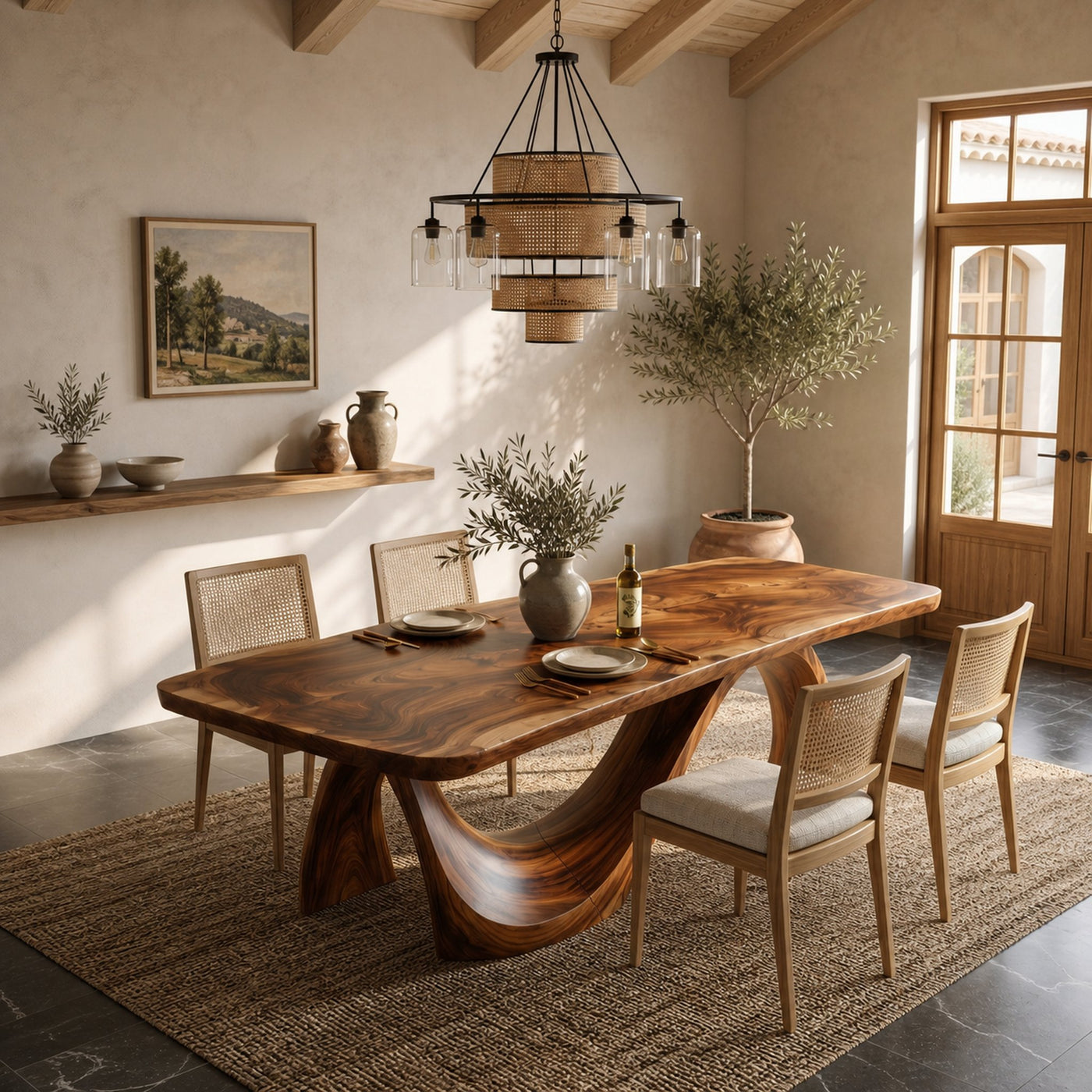 Minimalist Irregular Dining Table For Apartment Dining Area - product view 6