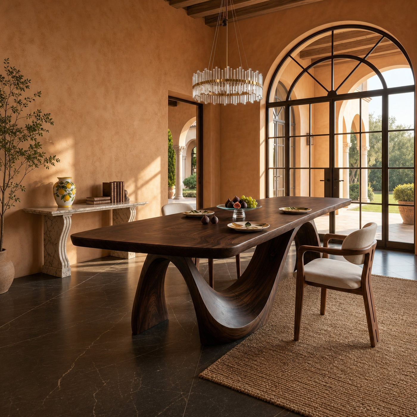 Minimalist Irregular Dining Table For Apartment Dining Area - product view 7