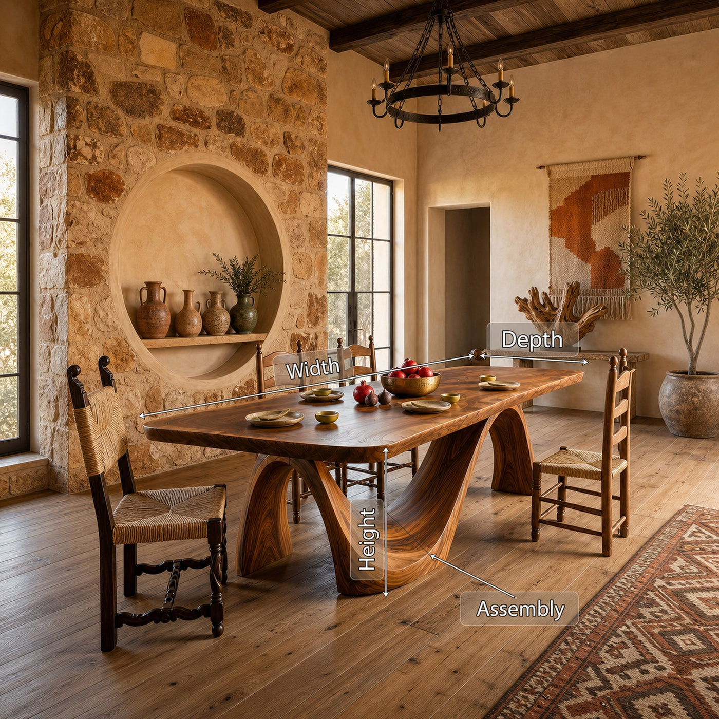 Minimalist Irregular Dining Table For Apartment Dining Area - product view 8